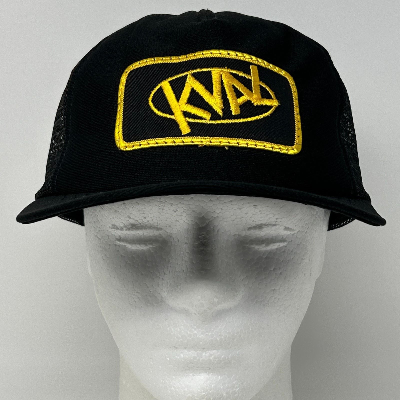 Vintage Vintage 80s KVAL Patch Trucker Hat Baseball Cap USA Black Size ONE SIZE - 2 Thumbnail