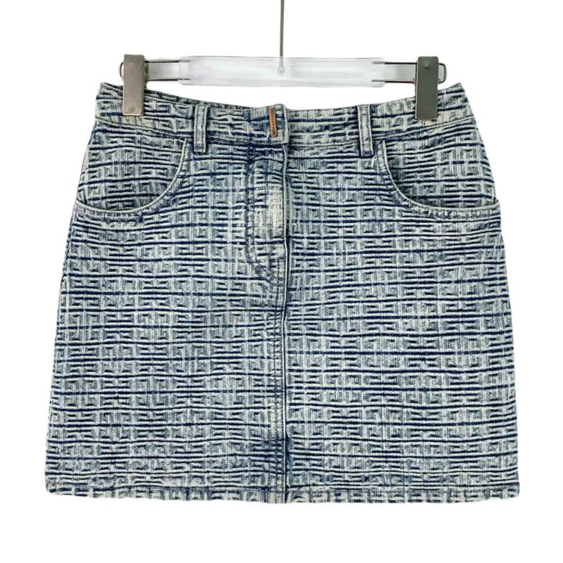 Givenchy Givenchy Light Blue Cotton Midi Skirt 0089 Size 23" - 1 Thumbnail