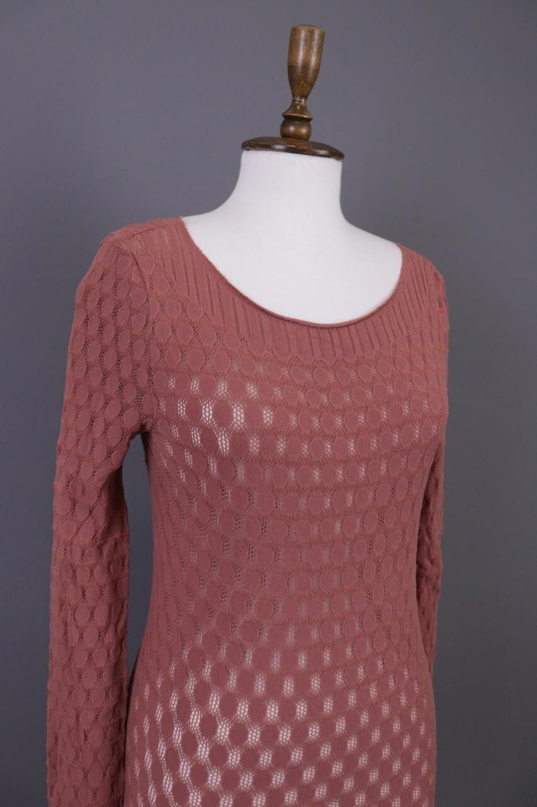 Pink Floyd Pinko Pink Wool Knit Designer Bodycon Mesh Sweater Size S Size S / US 4 / IT 40 - 5 Thumbnail