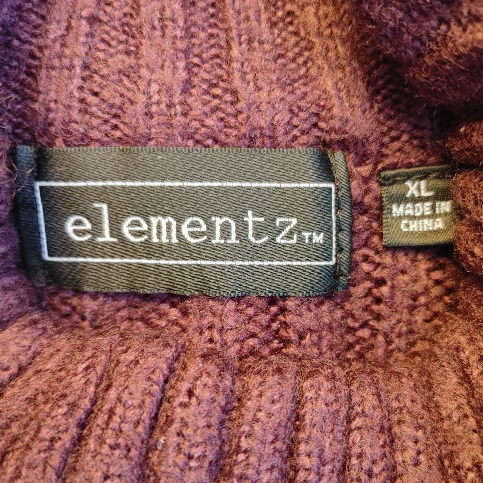 Other Elementz Women's Purple Mock Neck Long Sleeve Knit Sweater X Size XL / US 12-14 / IT 48-50 - 3 Thumbnail