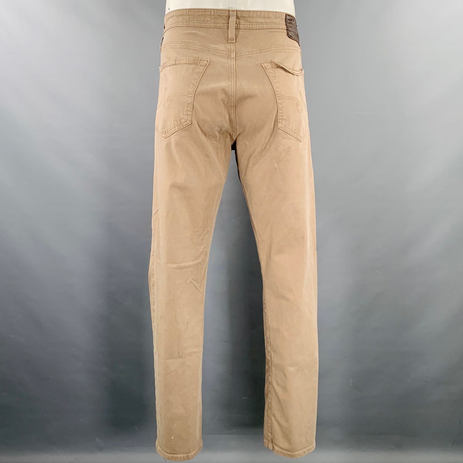 AG Adriano Goldschmied Size 36 Everett Khaki Cotton Blend Jean Cut Casual Pants Size US 36 / EU 52 - 2 Thumbnail