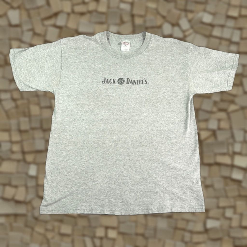 Gildan VINTAGE Jack Daniels Shirt Adult LARGE Gray Old No 7 Brand Spell Out Whiskey Y2K Shirt Mens Size US L / EU 52-54 / 3 - 1 Thumbnail