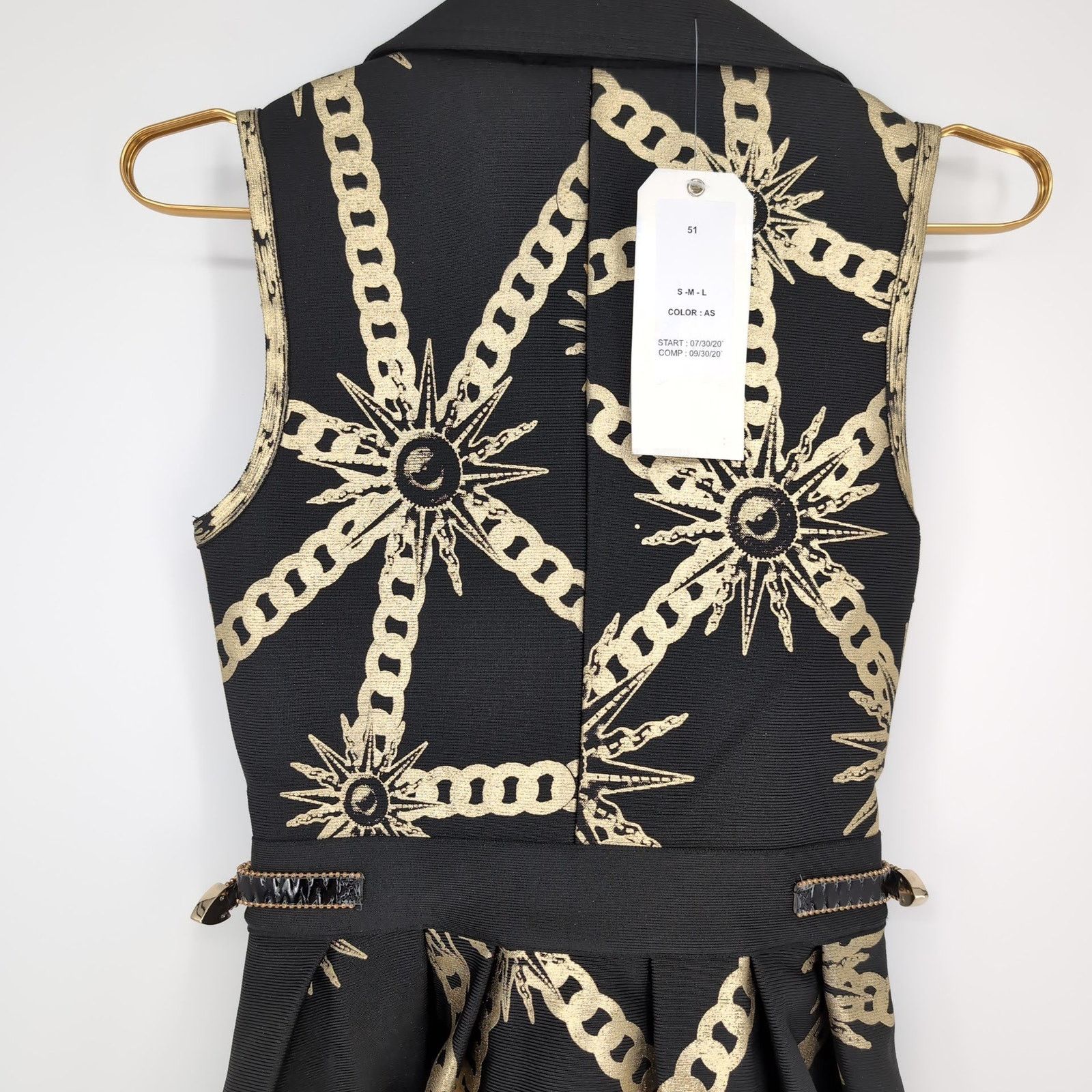 Other Barok Paris NJ Couture NWT Black Gold Sleeveless Dress Sz S Size S / US 4 / IT 40 - 14 Thumbnail