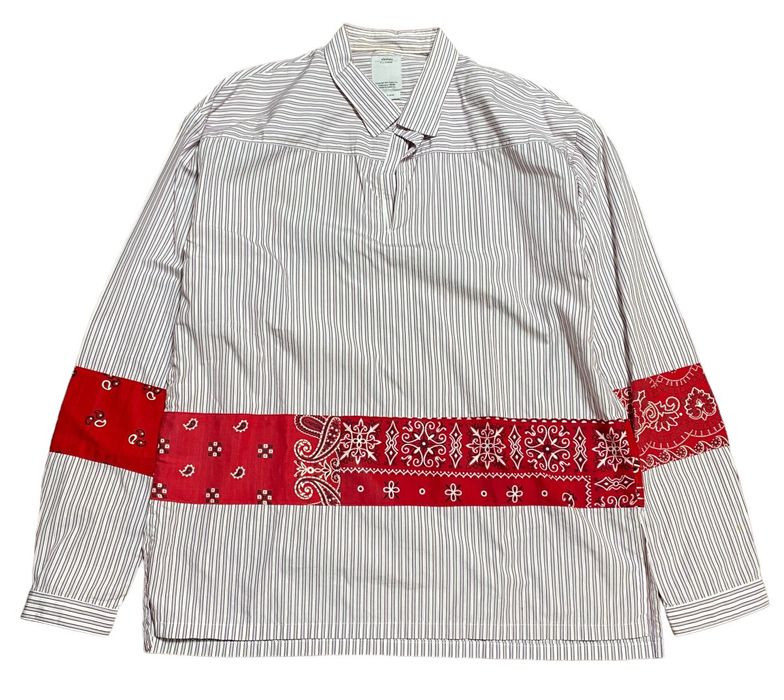 Visvim 17ss visvim KERCHIEF BORDER TUNIC SHIRT RED STRIPE BANDANA