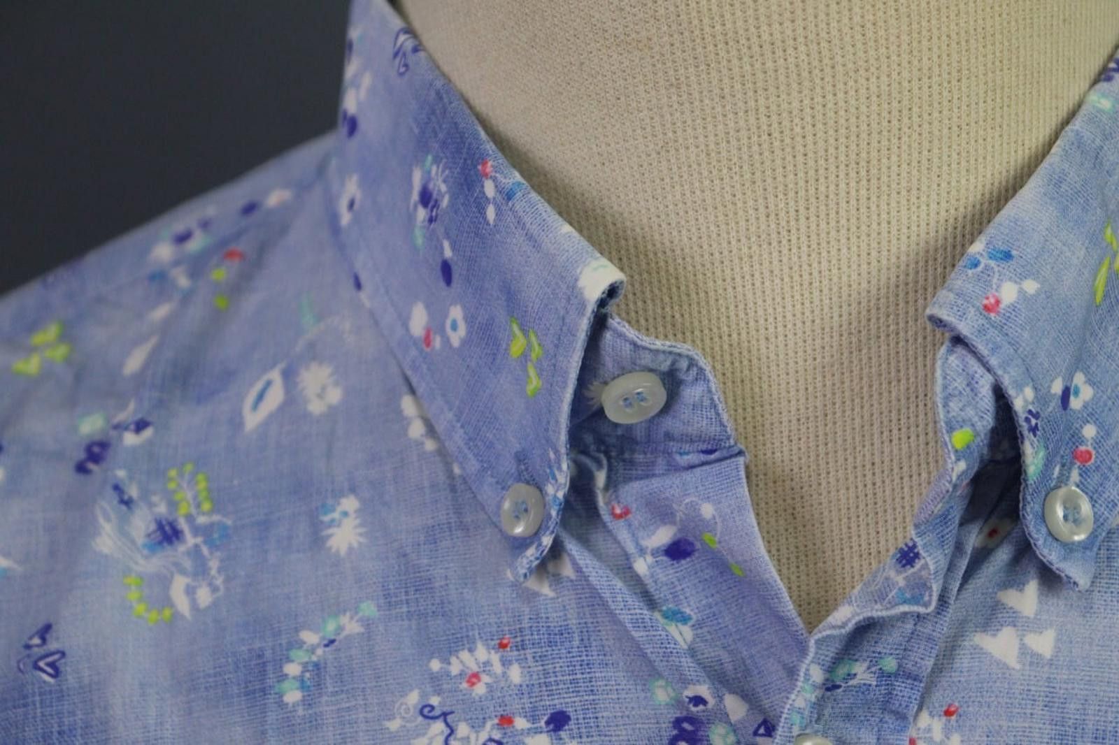 Paul & Shark Paul & Shark Yachting Blue Floral Button Up Shirt Size 45 Size US M / EU 48-50 / 2 - 10 Thumbnail