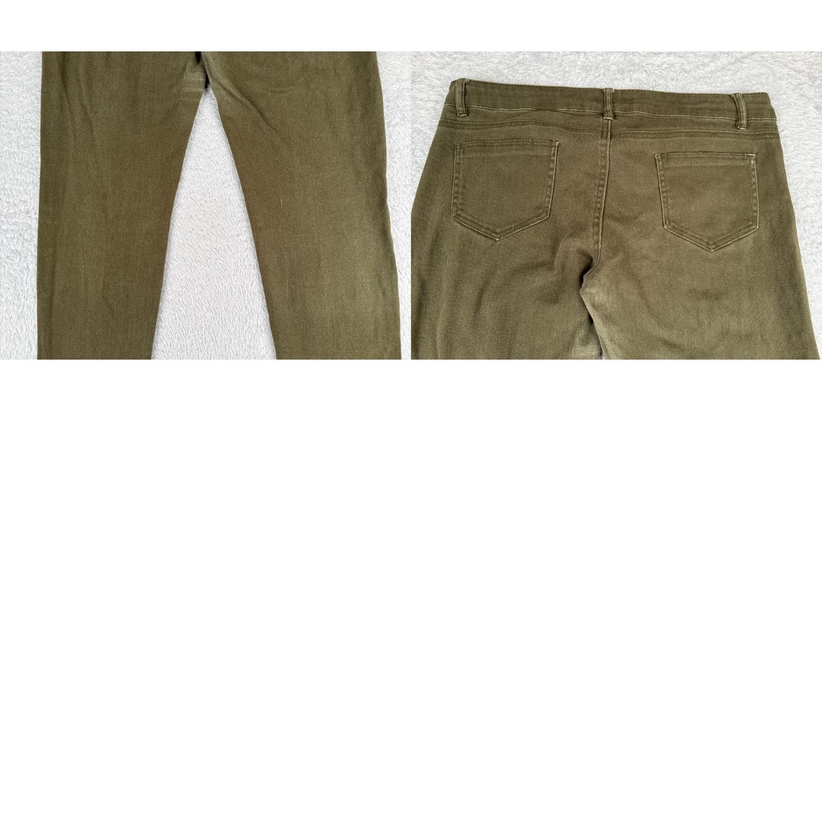 Imperial Emperial Jeans Juniors 13 Womens Green Low Rise Medium Wash Denim 33x29 5-Pocket Logo Distressed Stretch Size 34" / US 12 / IT 48 - 10 Thumbnail