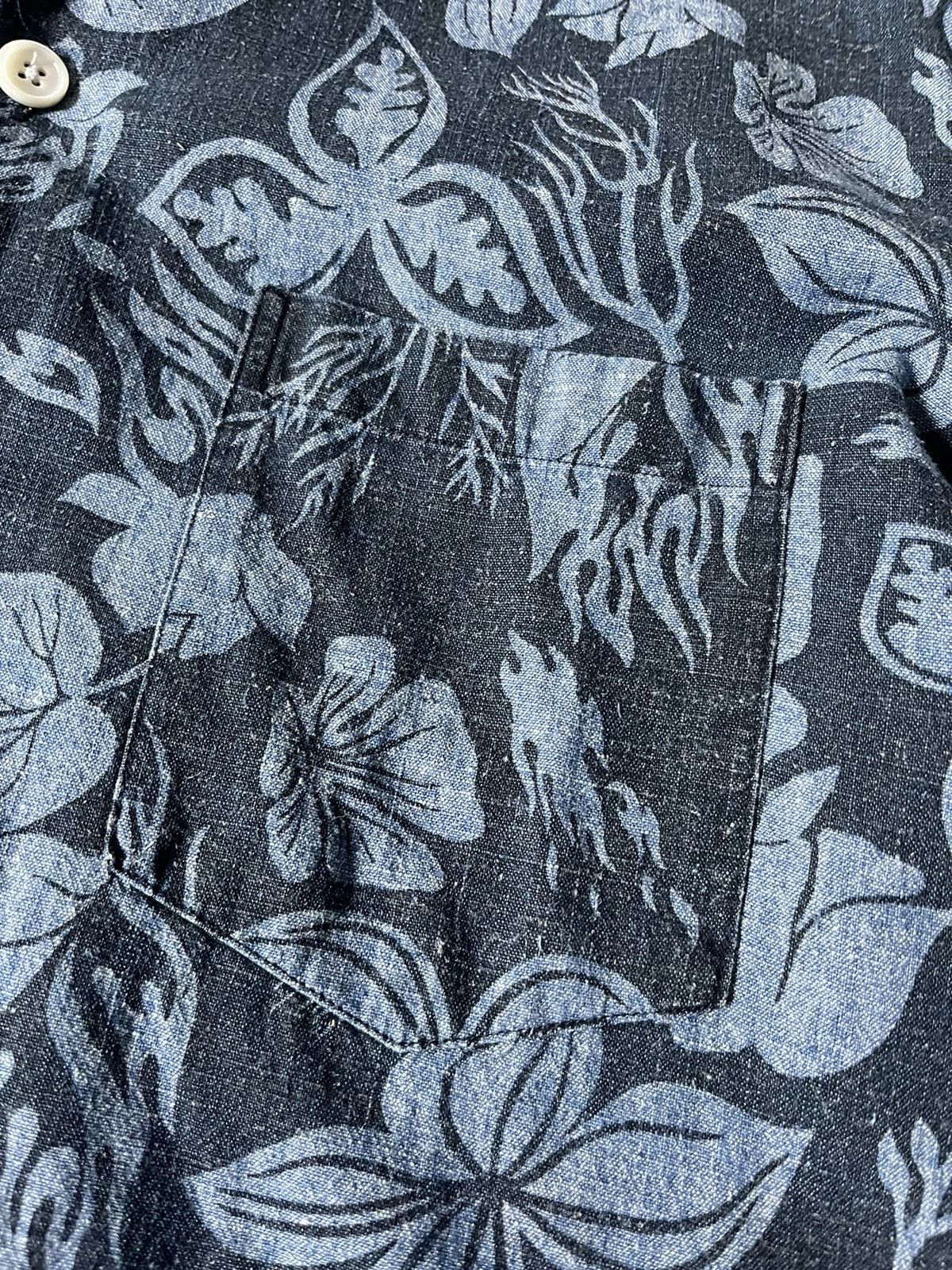 Our Legacy Our Legacy hemp floral button up shirt blue navy Size US M / EU 48-50 / 2 - 6 Thumbnail