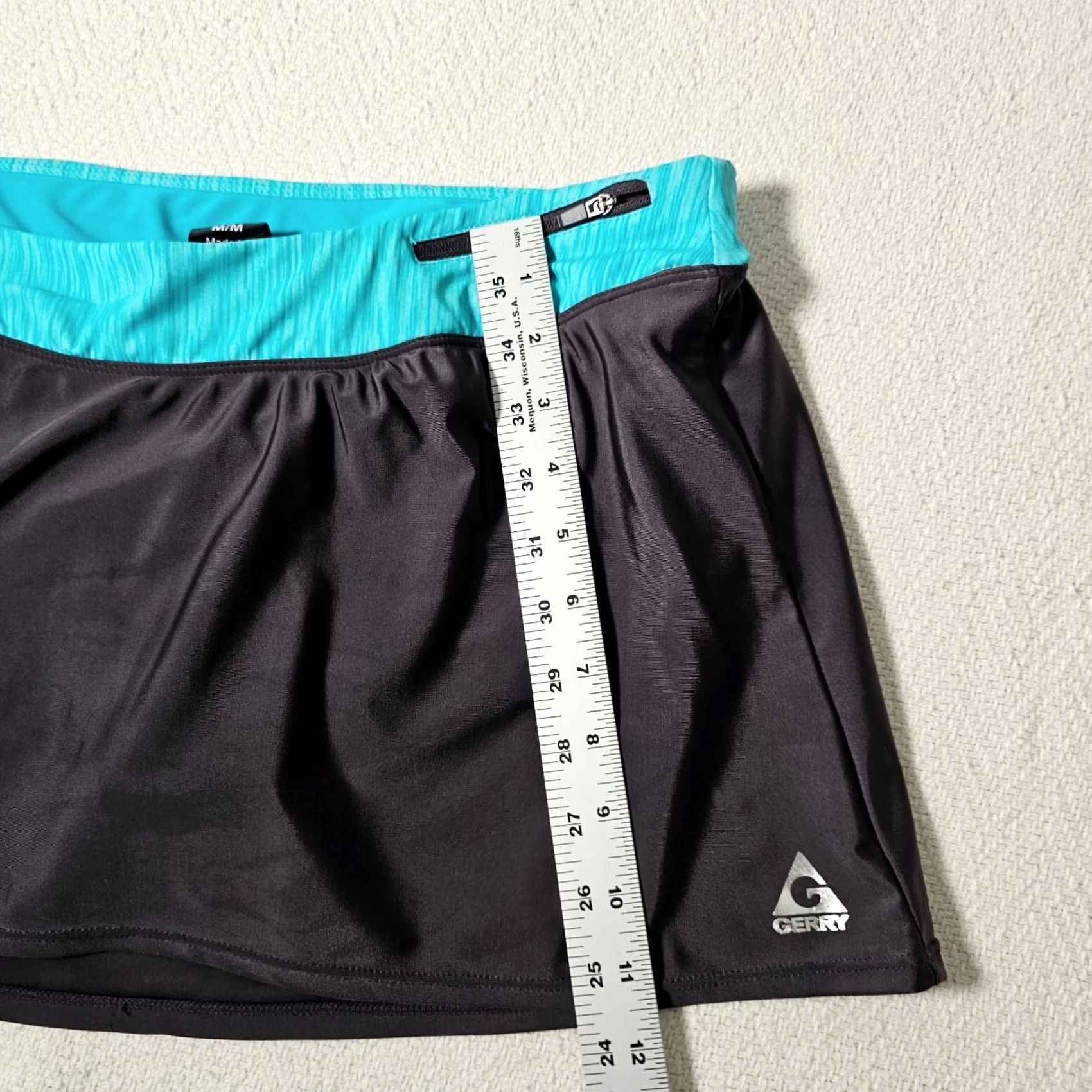 Altea Gerry Womens Skirt Athletic Short Skort Lined Pocket Black Teal M Waist 31 in Regular Size Medium Comfort Activewear Tennis Size 32" / US 10 / IT 46 - 5 Thumbnail