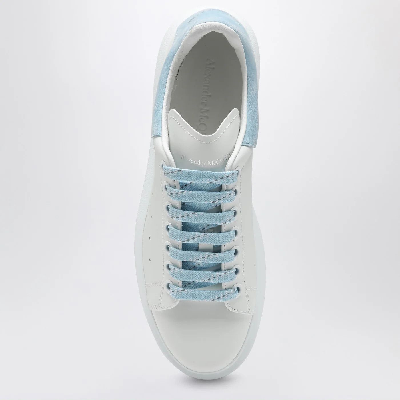 Alexander McQueen o1d2blof0426 Oversize Sneakers in White/Powder Blue Size US 11 / IT 41 - 3 Thumbnail