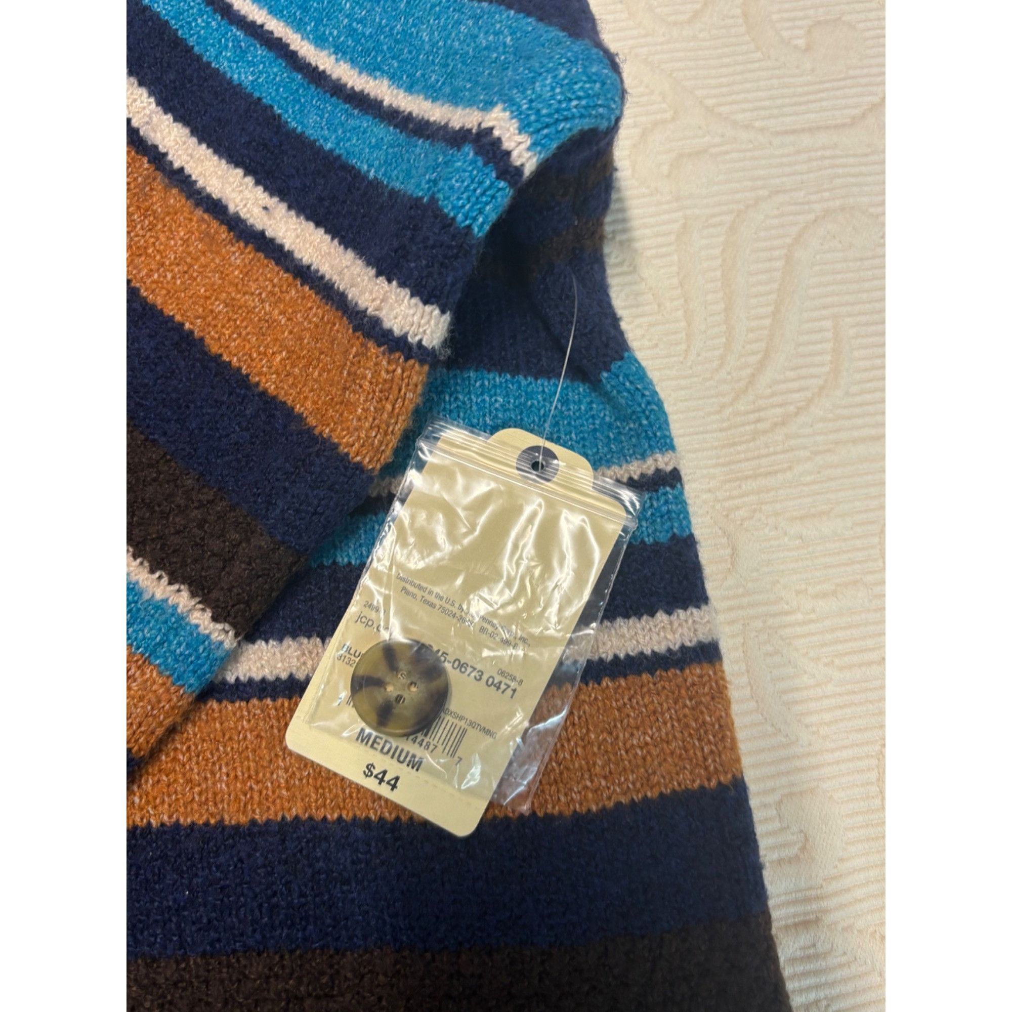 Other St. John’s Bay women’s Mock Neck, Button Back Striped Sweate Size M / US 6-8 / IT 42-44 - 9 Thumbnail
