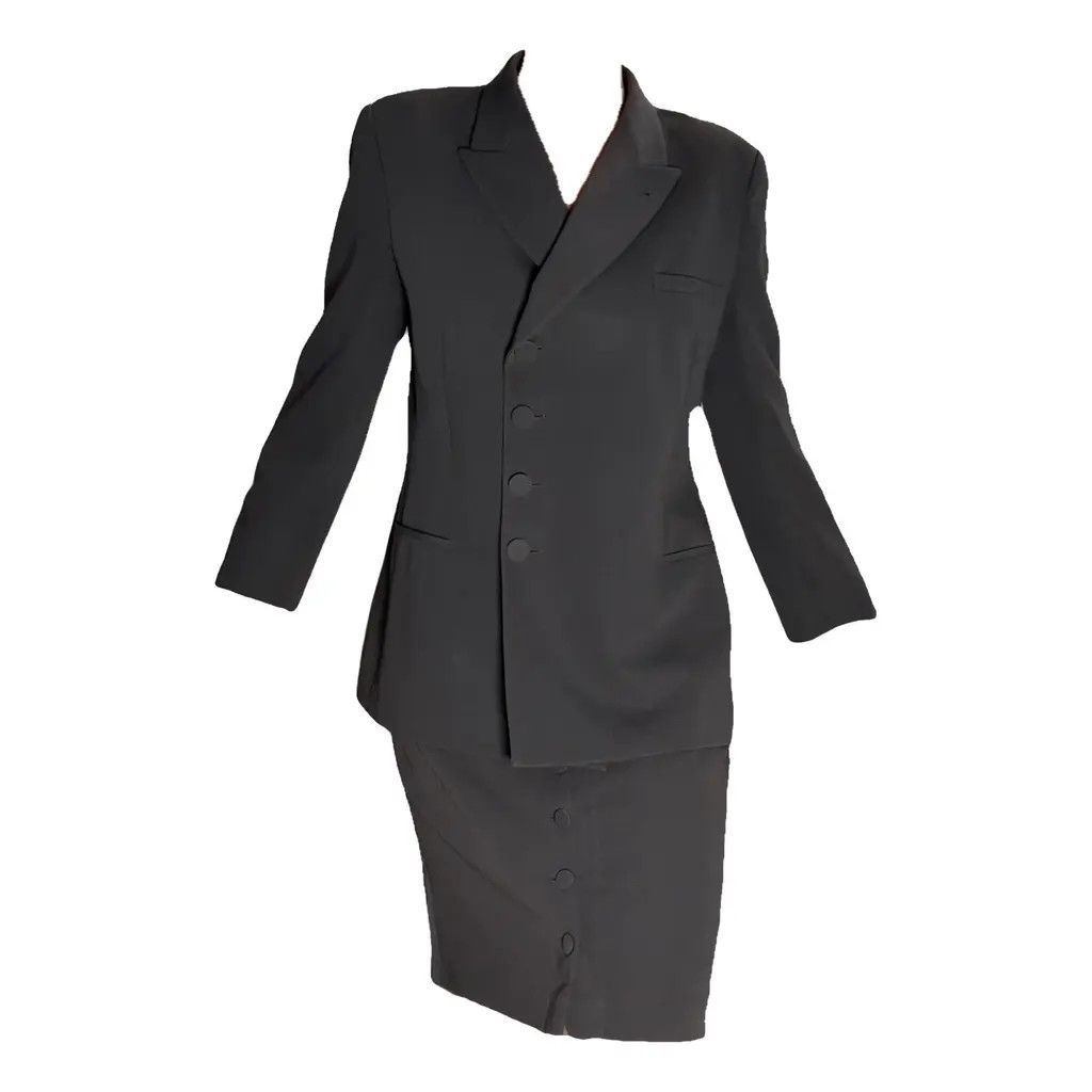 Jean Paul Gaultier Jean Paul Gaultier Vintage Grey Wool Button Skirt Suit FR40 Size M / US 6-8 / IT 42-44 - 2 Thumbnail