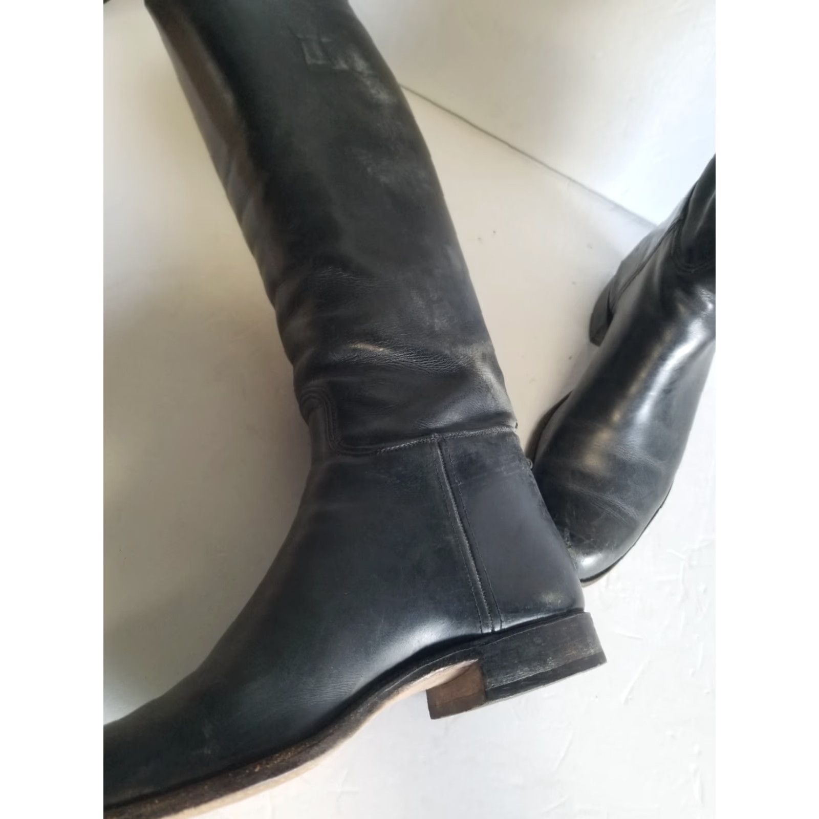 Vintage Dehner Women's Riding Boots Black Leather Equestrian Patrol Tall 8.5 9 8 9 Pic Size US 8.5 / IT 38.5 - 7 Thumbnail