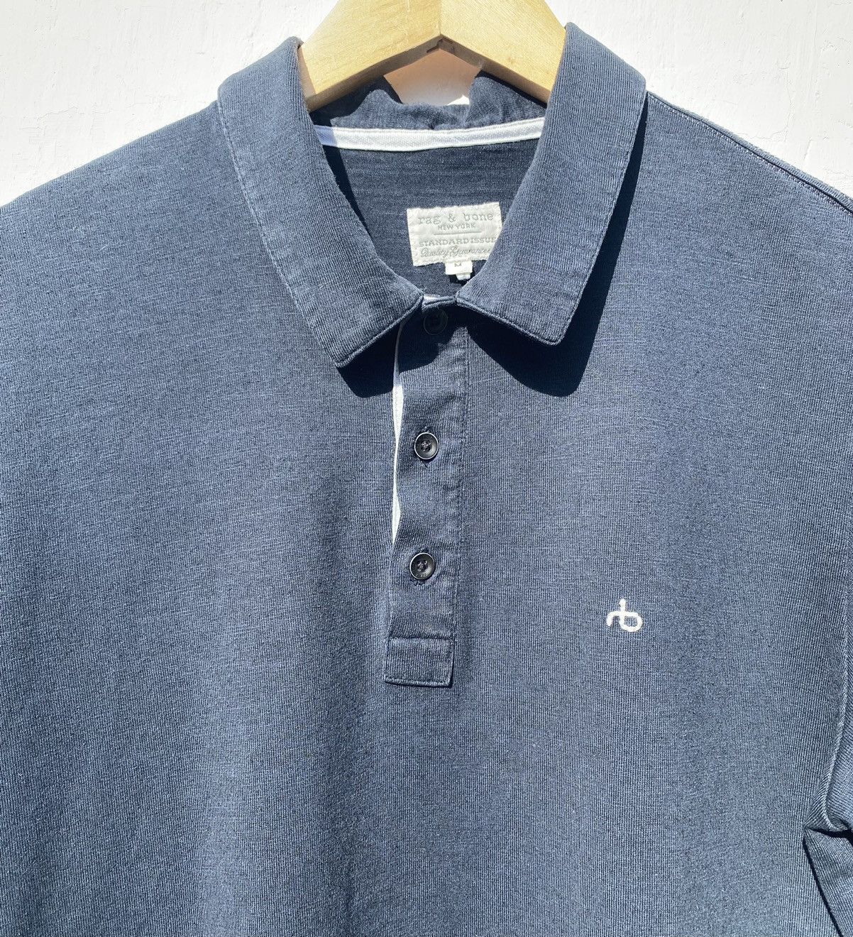 Rag and Bone blue standard issue short hotsell sleeves polo sz medium