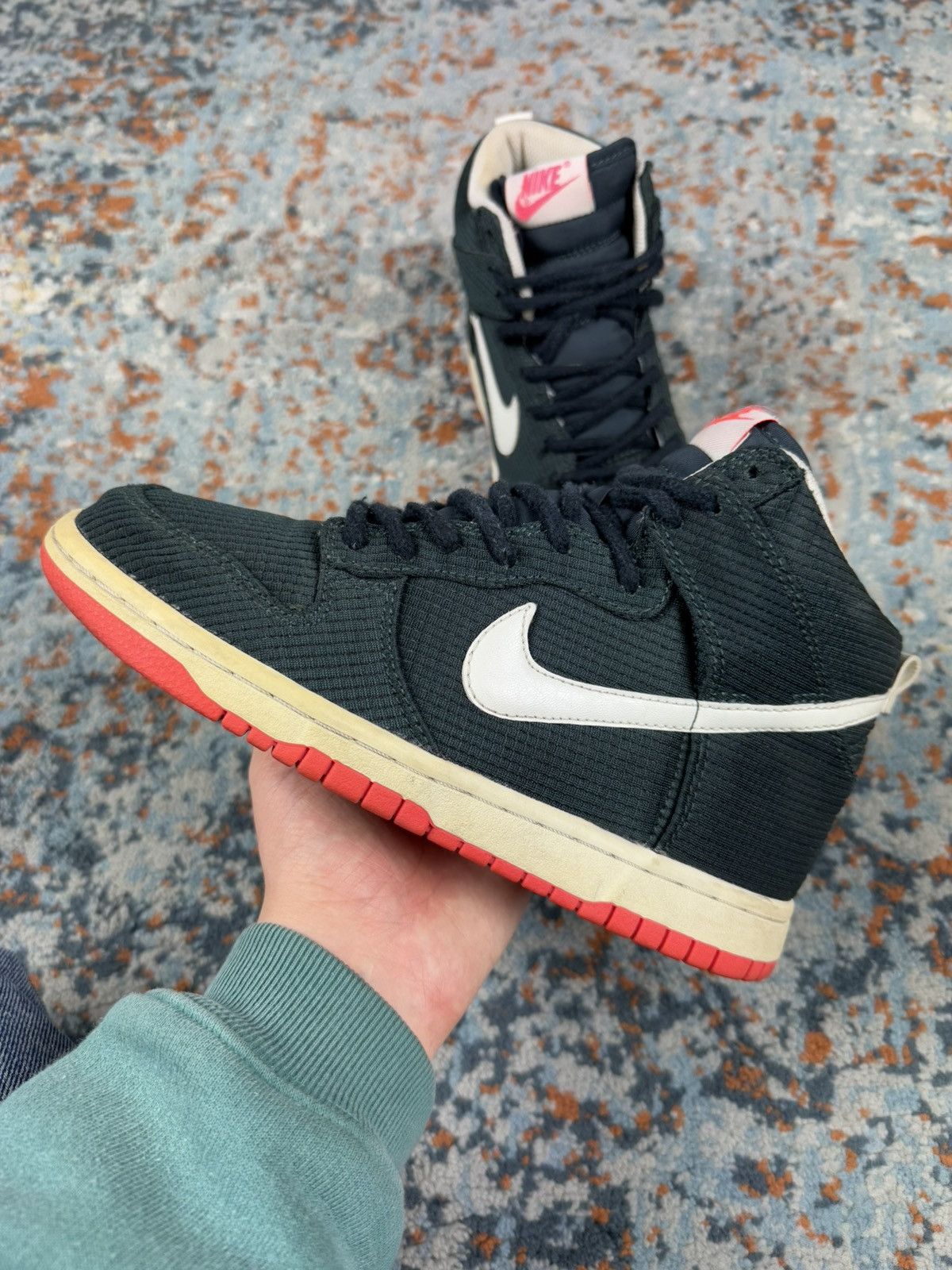 Nike × Vintage Vintage 00s Nike dunk high corduroy waffle knit style Size US 7 / IT 37 - 2 Thumbnail