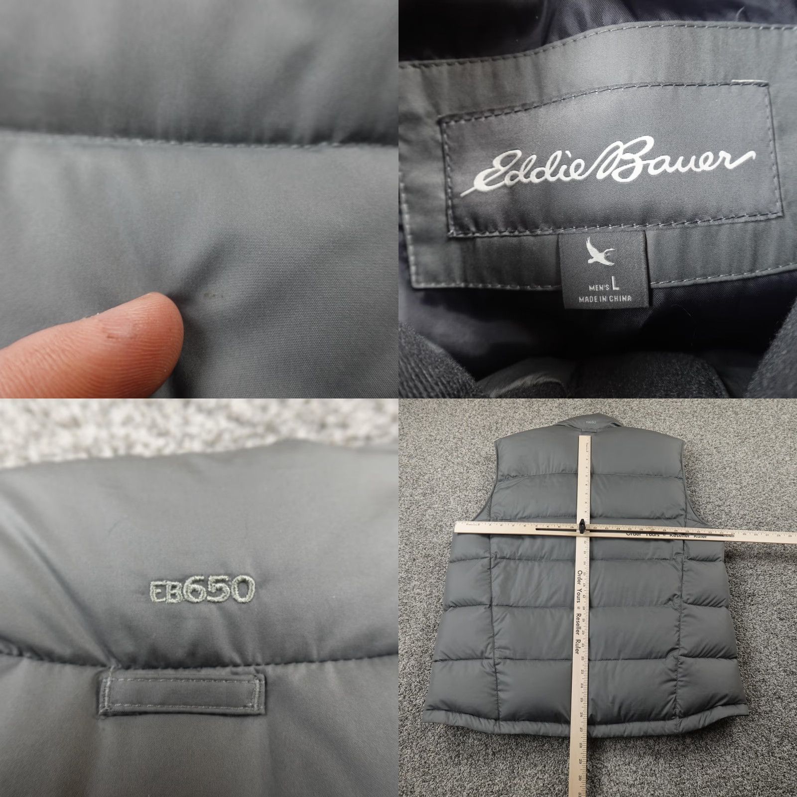Eddie Bauer VINTAGE Eddie Bauer Vest Mens L Gray EB650 Down Puffer Quilted Insulated Full Zip Hiking Size US L / EU 52-54 / 3 - 8 Thumbnail