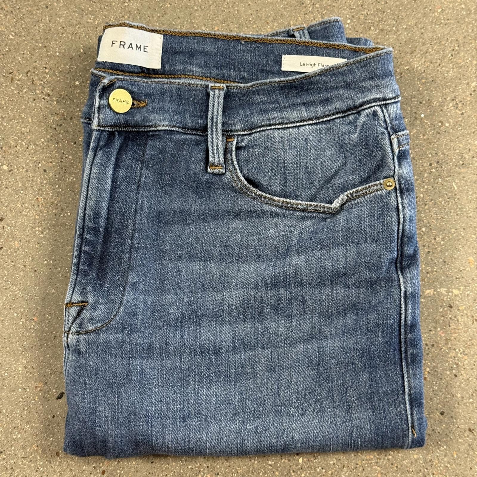 Frame NWOT Frame Denim Le High Flare Jeans Blue Deadstock DS - 33 Size 33" - 3 Thumbnail