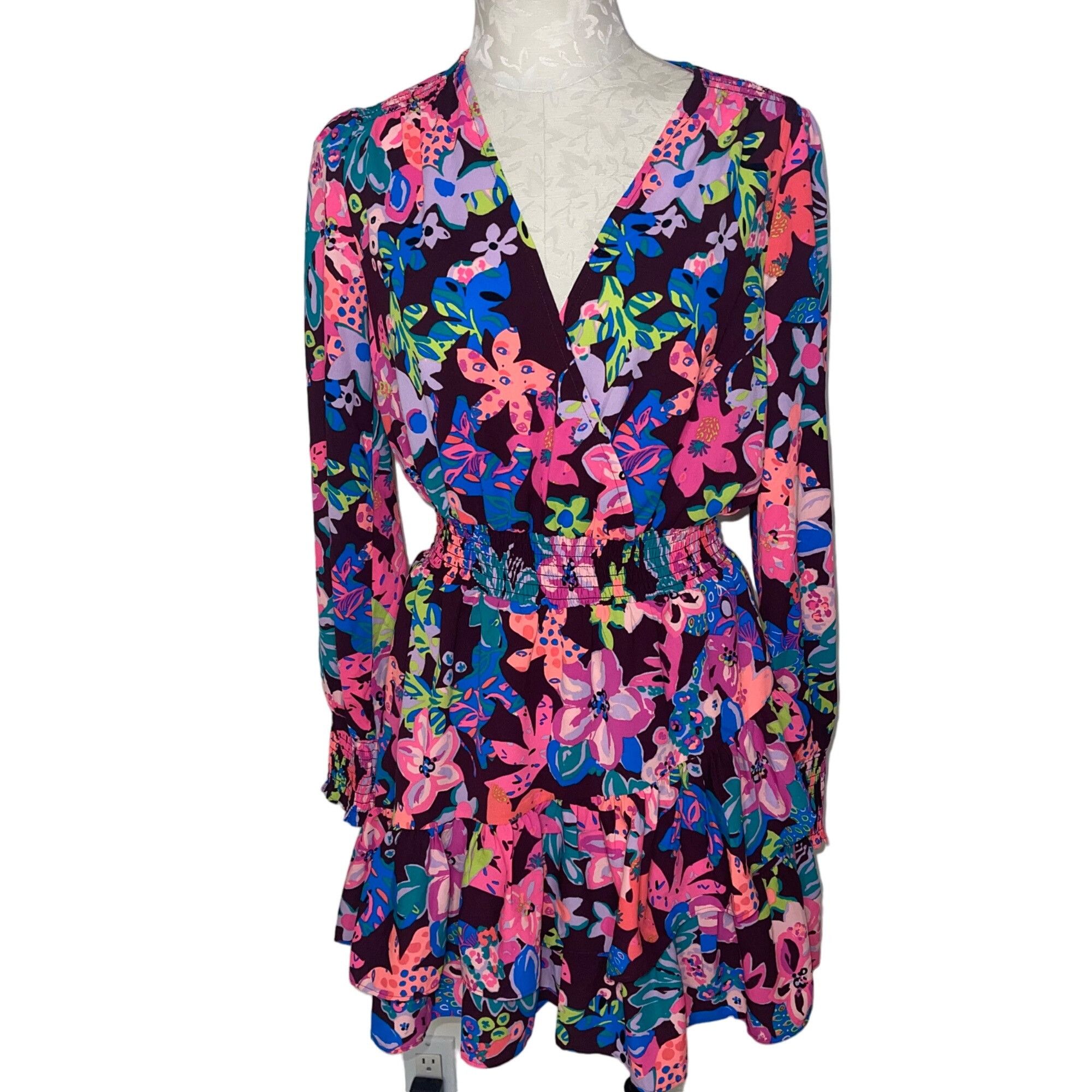 Image of Lilly Pulitzer Womens Dress Size 4 Multicolor Stretch Cherry