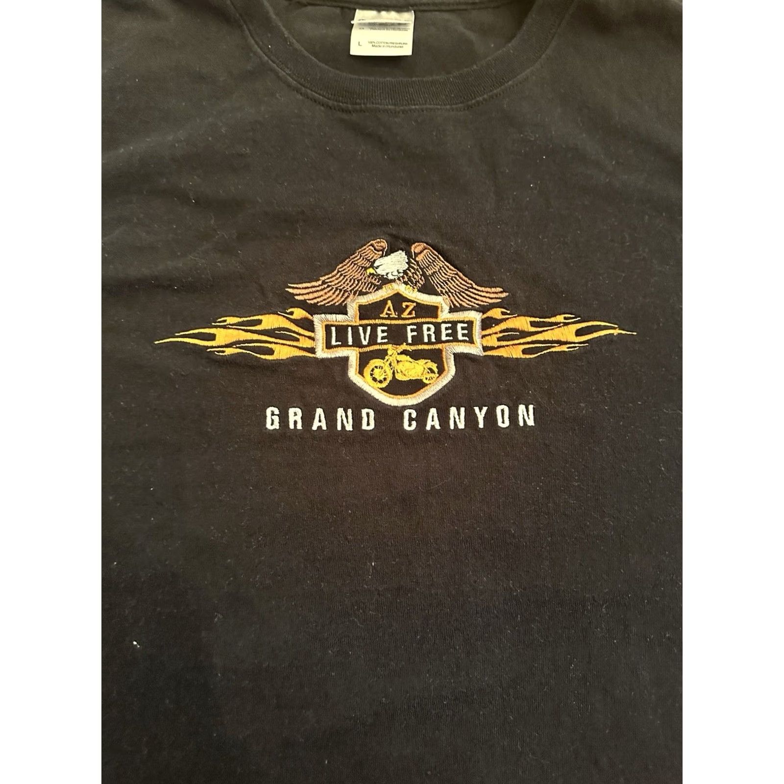 Vintage VINTAGE AriZona Grand Canyon Eagle Flames Biker Destination T-Shirt L Mens Black Large Size US L / EU 52-54 / 3 - 2 Thumbnail
