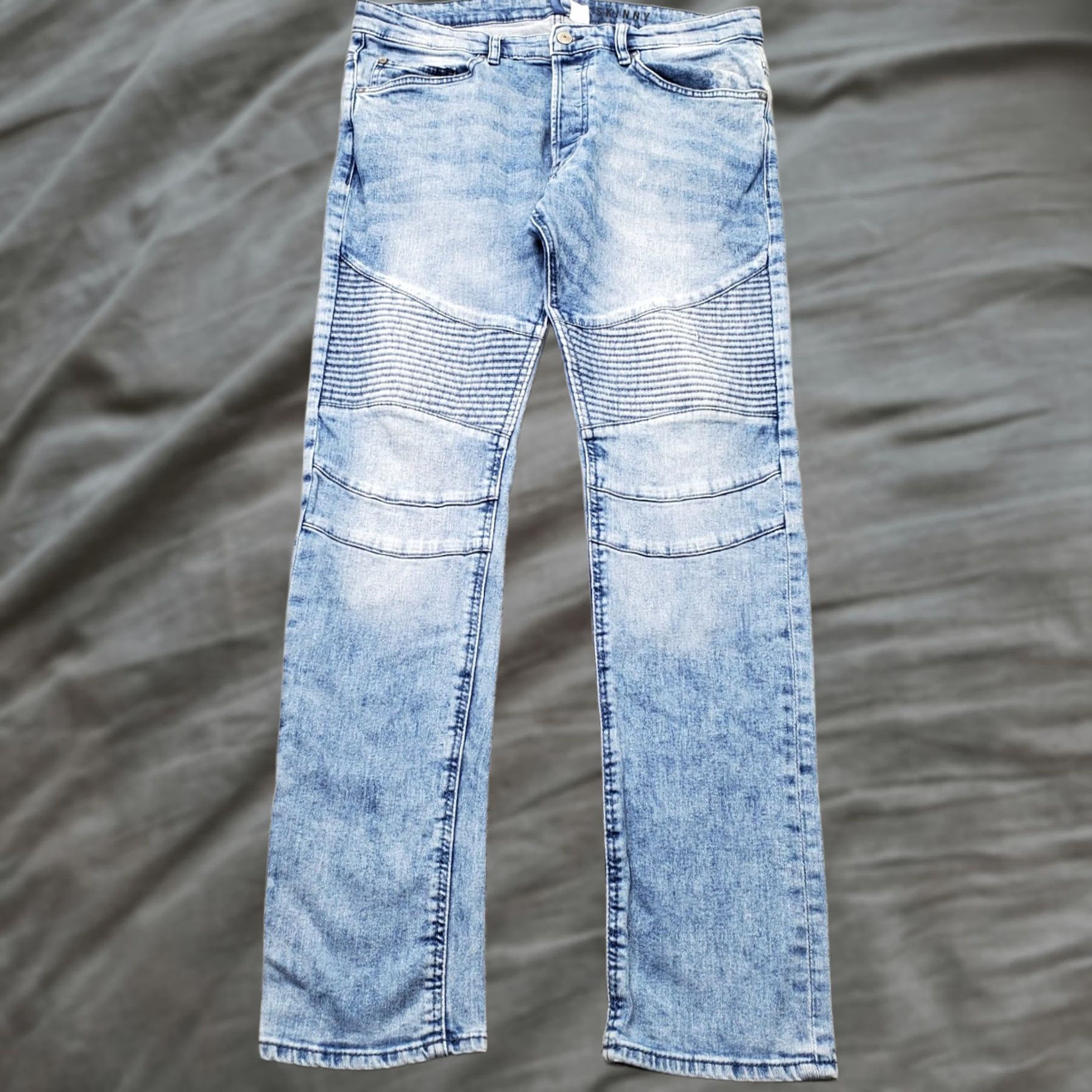 Denime Divided Womens Jeans 34 Blue Denim Stretch Pintuck Skinny Streetwear Comfort Regular 5-Pocket Denim Jeans Size 24" / US 00 / IT 34 - 1 Thumbnail
