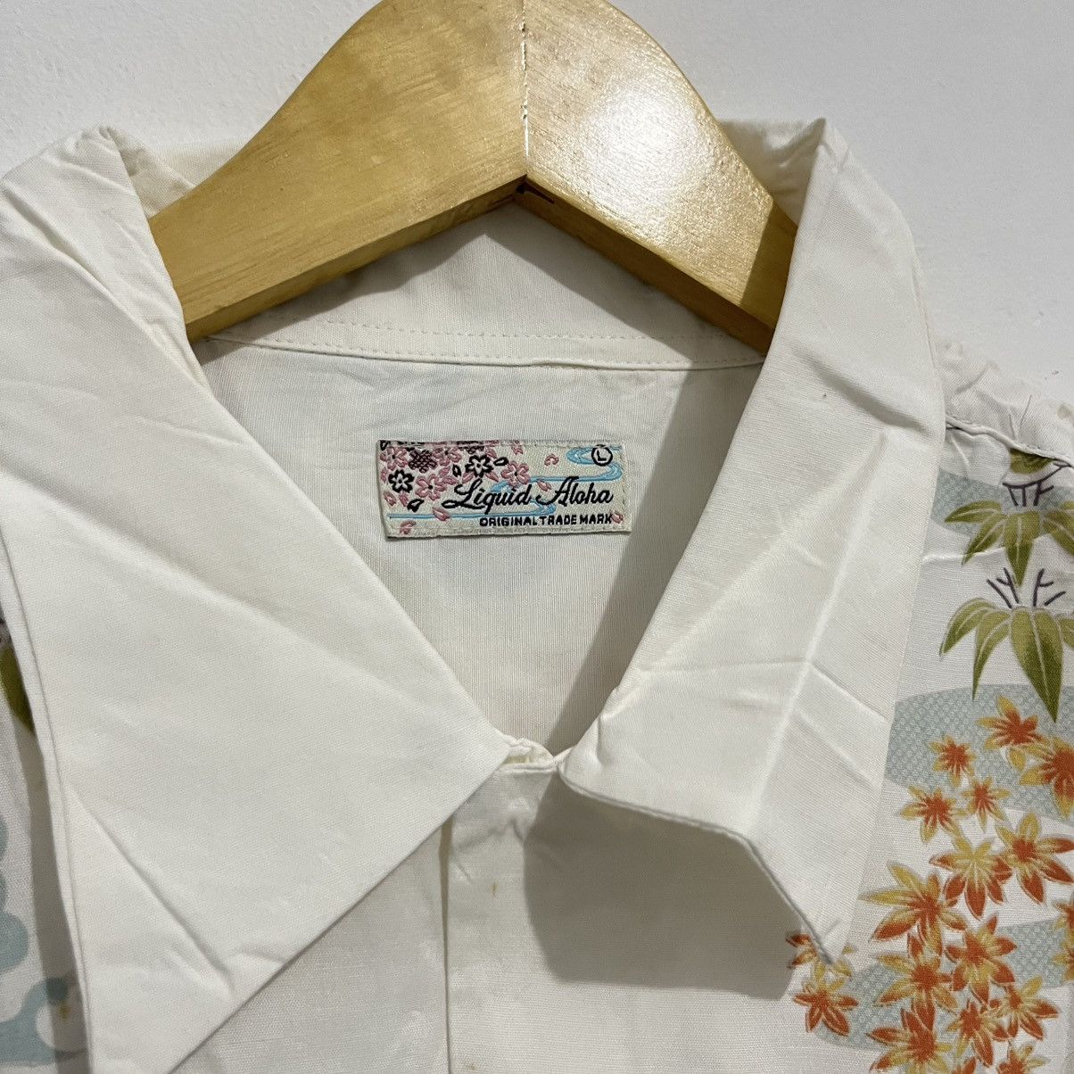 Sun Surf Liquid Aloha Japanese-Inspired Camp Shirt - White & Floral Size US L / EU 52-54 / 3 - 6 Thumbnail
