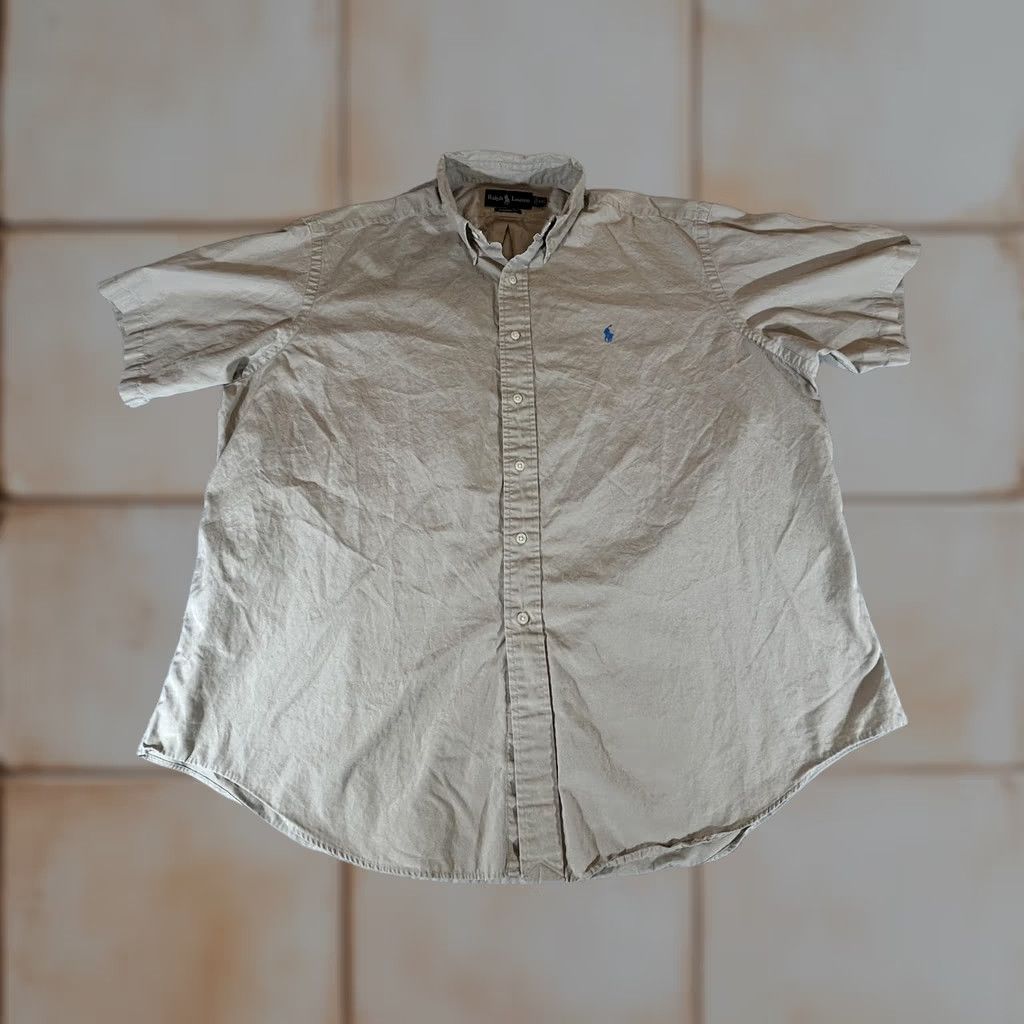 Ralph Lauren Ralph Lauren Shirt Men 2XL Beige Short Sleeve Button Classic Fit XXL Polo Casual Size US XXL / EU 58 / 5 - 1 Thumbnail