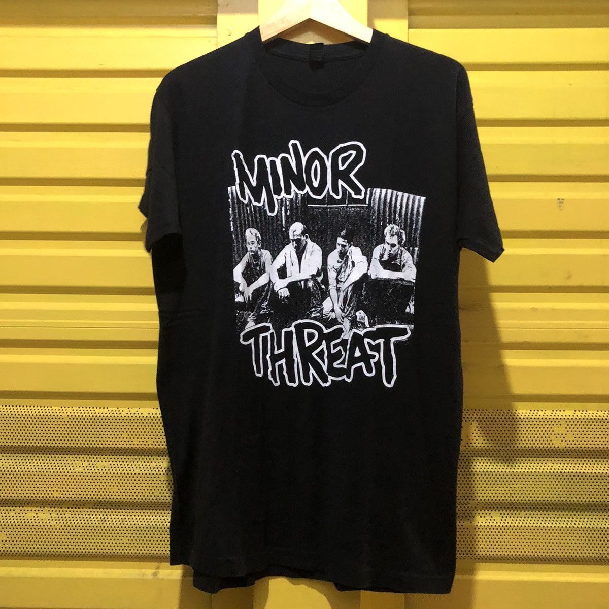 image of Band Tees x Tultex Minor Threat Band Tee in Black, Men's (Size Large)