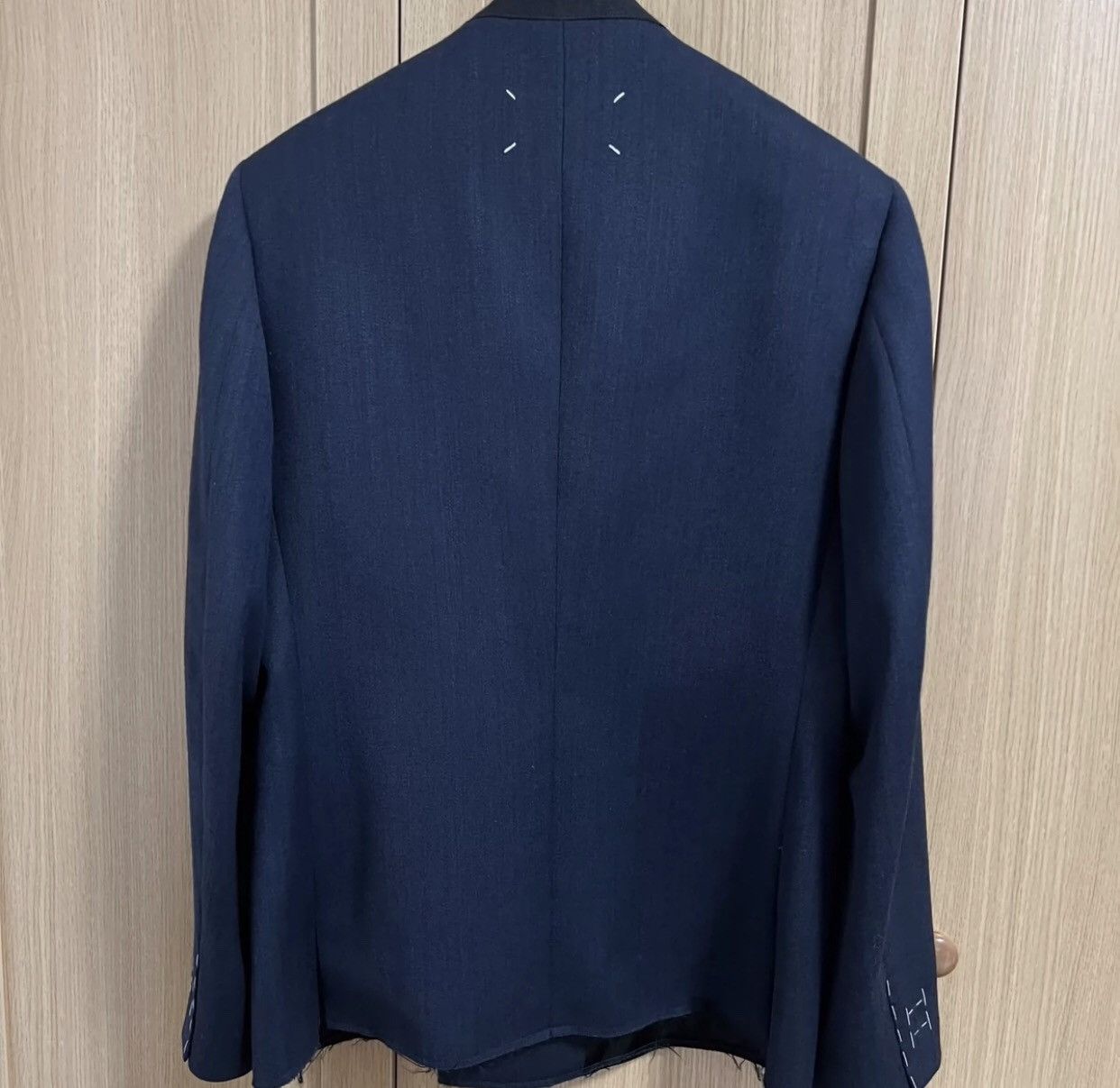 Maison Margiela Collarless Denim Jacket | Blue | FARFETCH