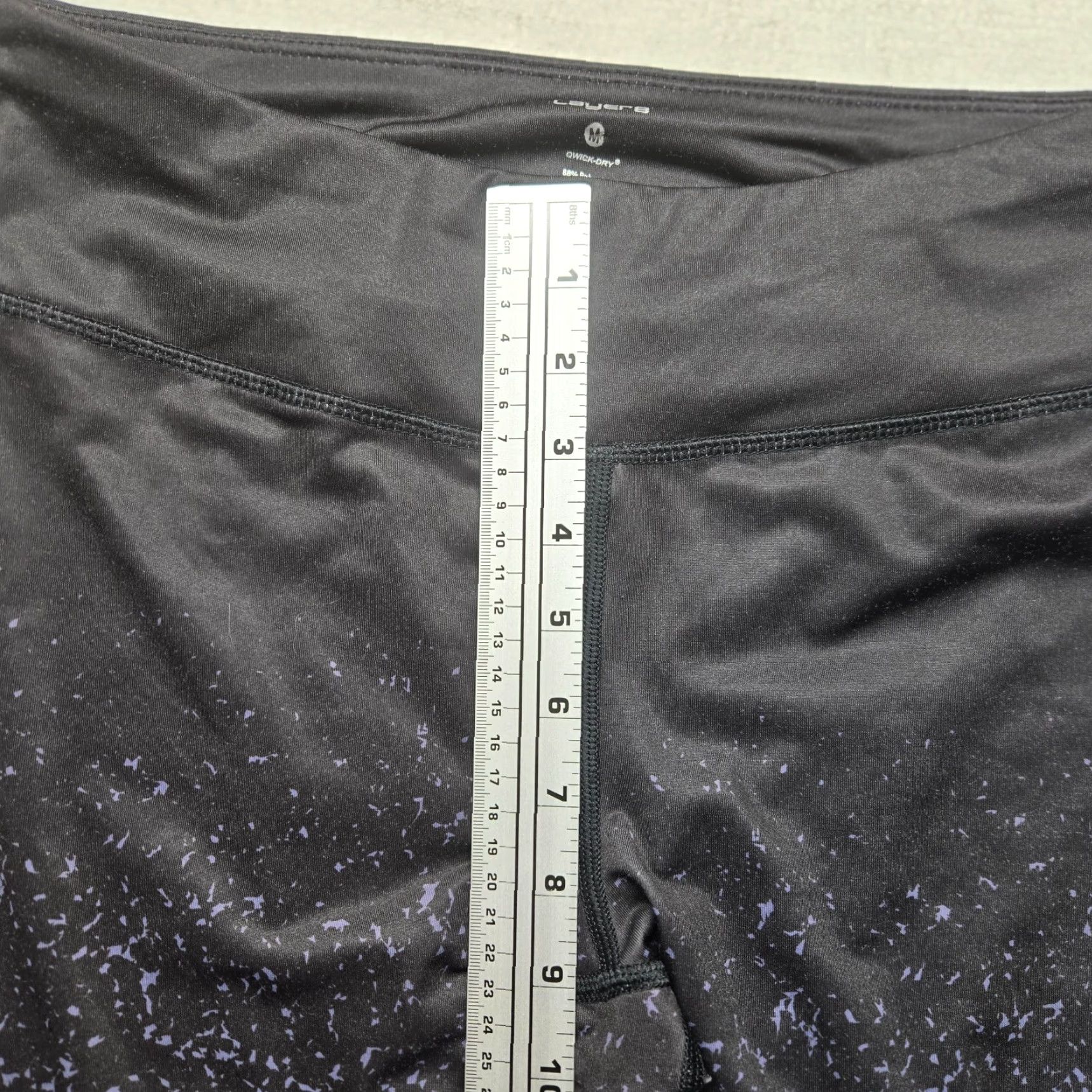 Layer 8 VINTAGE Layer 8 Qwick-Dry Workout Leggings Pants Women Adults Medium Black Geometric Activewear Size 32" / US 10 / IT 46 - 5 Thumbnail