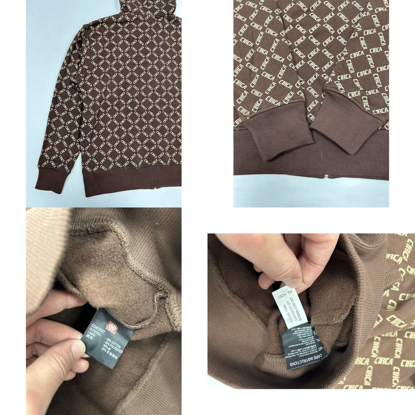Vintage VINTAGE CIRCA Sweatshirt Muska All Over Print M Brown Full Zip Graphic Print Skate Corporate Repeat Hoodie Mens Size US M / EU 48-50 / 2 - 10 Thumbnail