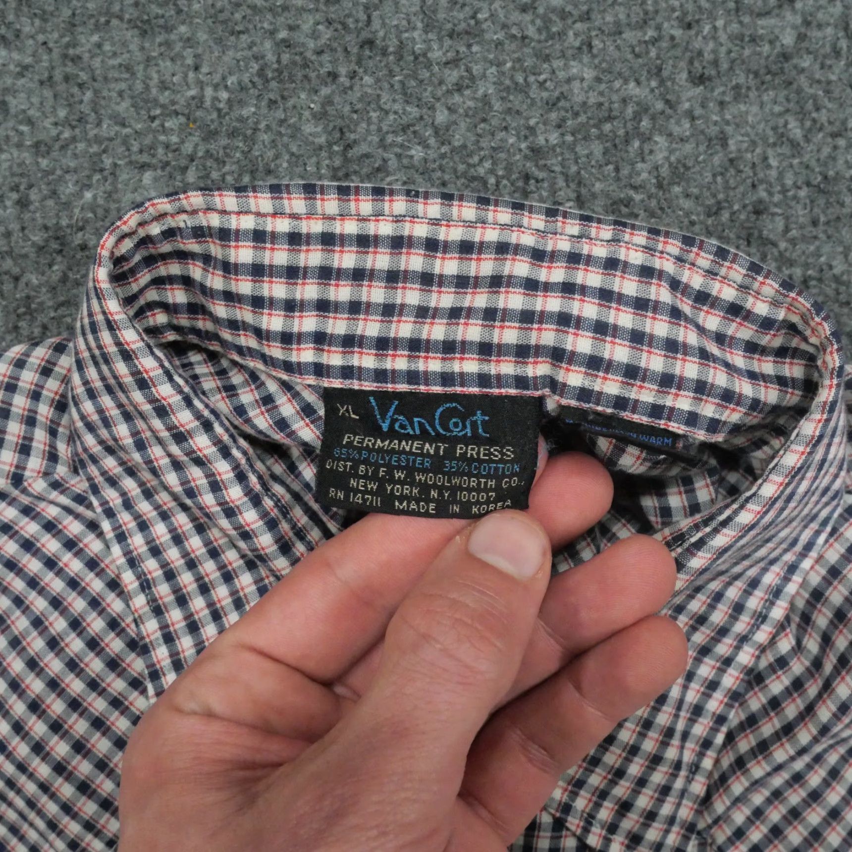 Vintage VINTAGE Van Cort Shirt Mens XL Blue Red Plaid Pearl Snap Western Country 80s Size US L / EU 52-54 / 3 - 3 Thumbnail