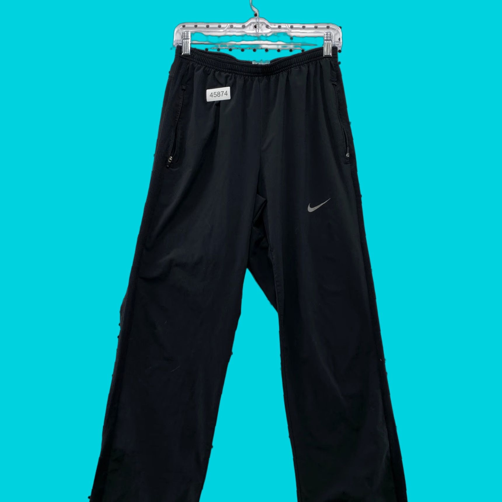 Nike Nike Athletic Pants Mens Black Straight Fit Dri-Fit Running Active Lightweight Size US 33 - 1 Thumbnail