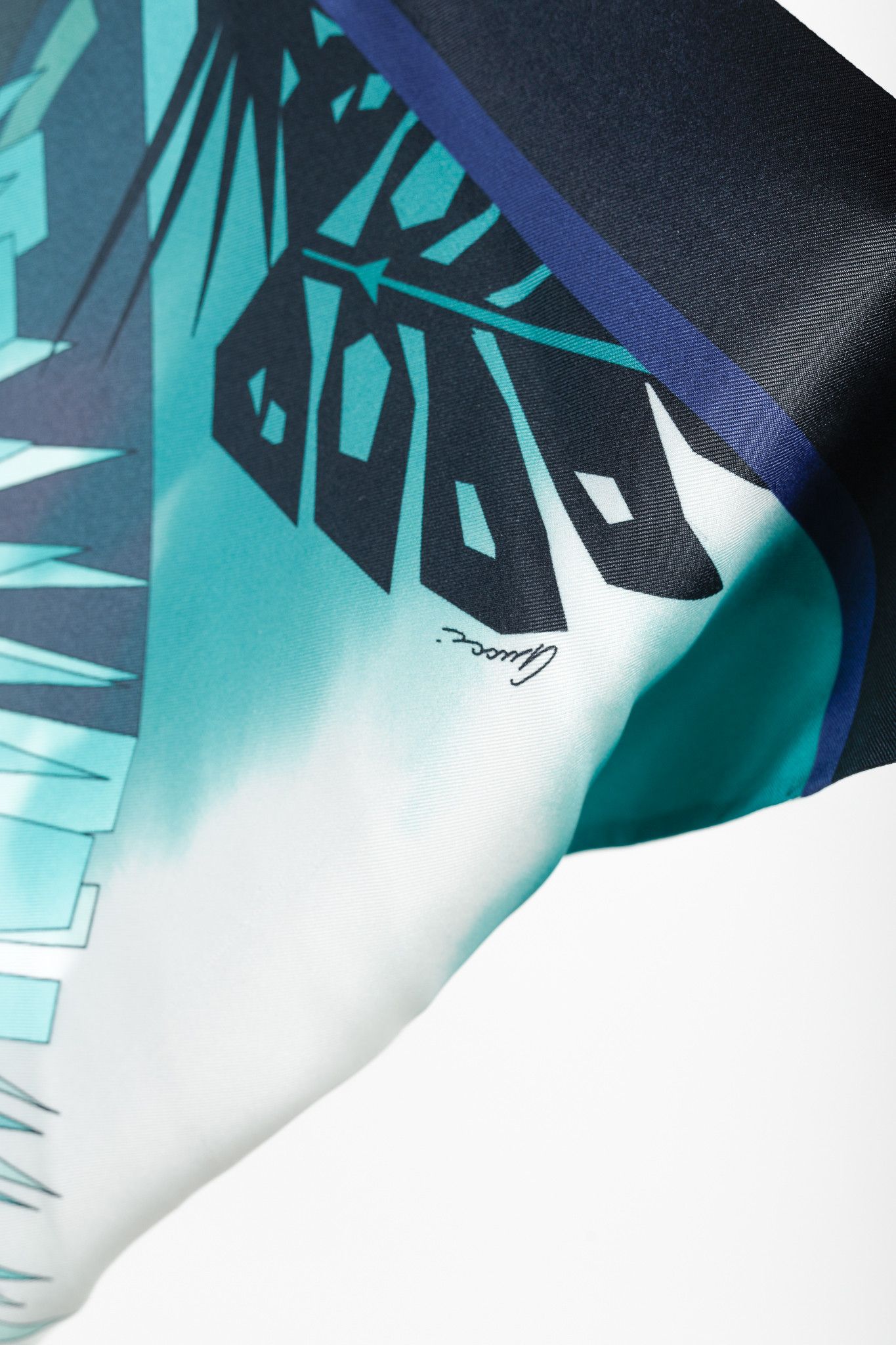 Gucci Gucci SS/09 Runway Teal Geometric Silk Scarf Top Size XS / US 0-2 / IT 36-38 - 7 Thumbnail