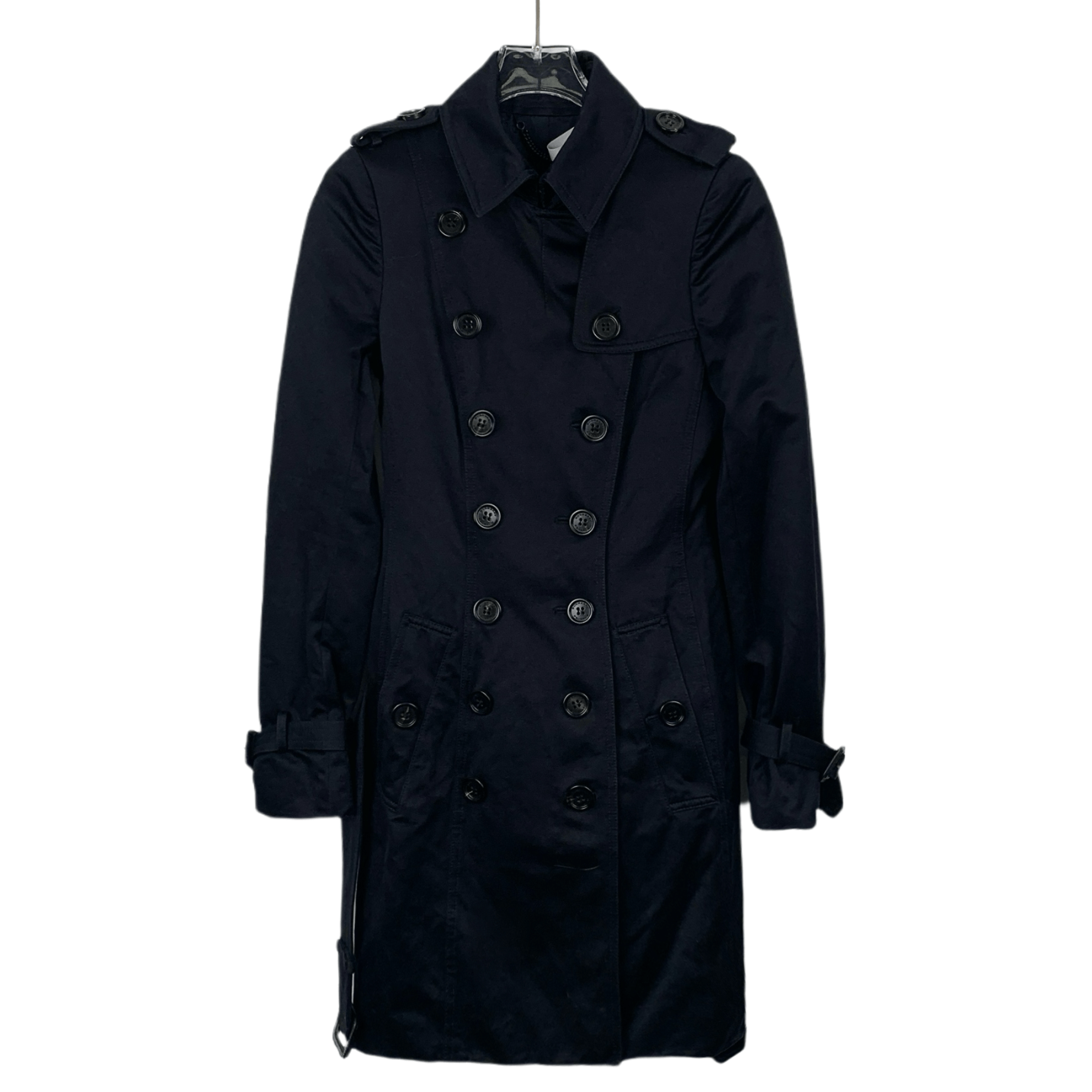 Burberry Burberry Trench Coat – Black Double-Breasted Belted (XS) Size XS / US 0-2 / IT 36-38 - 1 Thumbnail