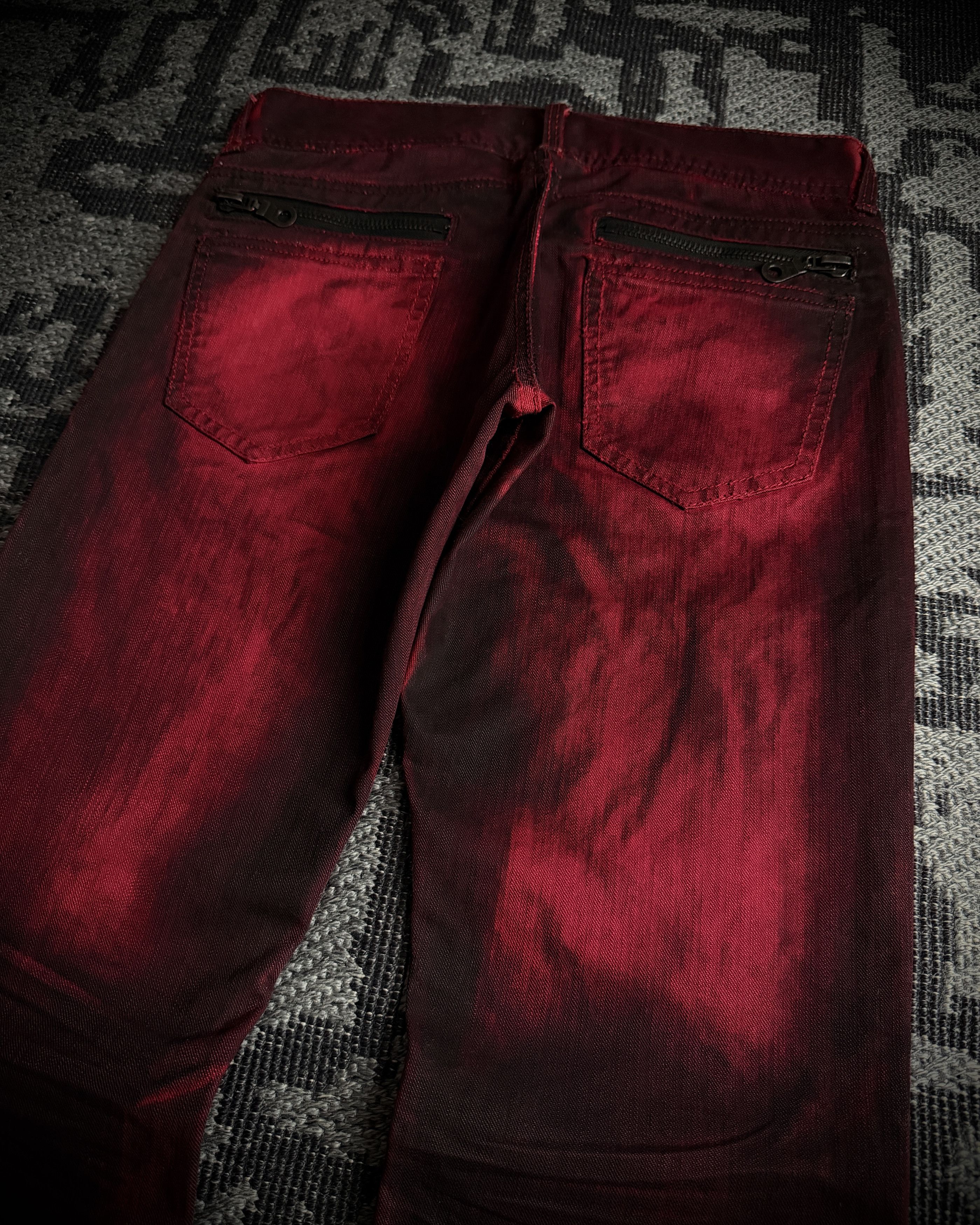 In The Attic In The Attic Faded Red Distressed Bootcut Denim Size US 31 - 8 Thumbnail