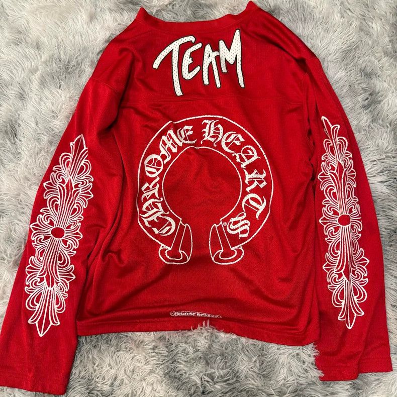 Chrome Hearts Chrome Hearts Red graffiti horseshoe hockey suit V-neck lo Size US M / EU 48-50 / 2 - 8 Thumbnail