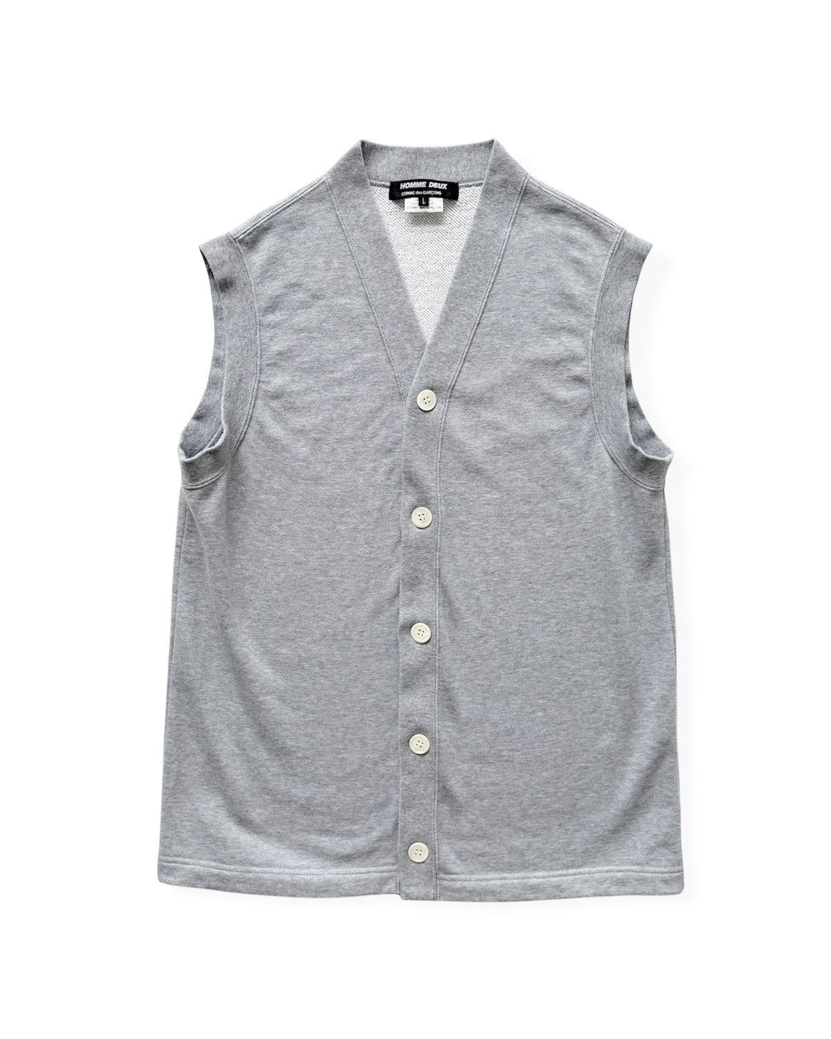Comme des Garcons Homme Deux COMME des GARÇONS SLEEVELESS CARDIGAN SHIRT Size US L / EU 52-54 / 3 - 1 Thumbnail