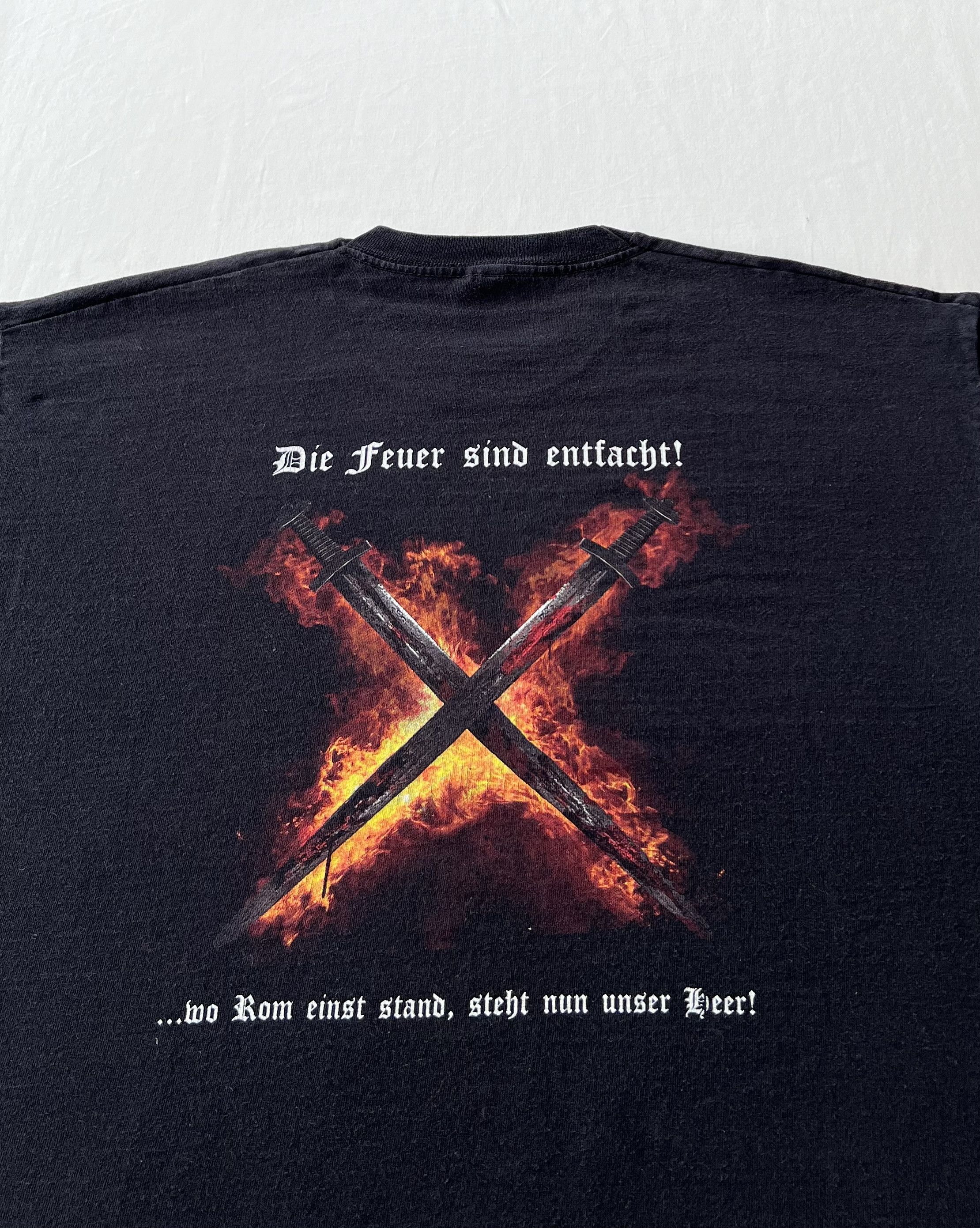 Band Tees Vintage 2000s Flammensturm Black Metal Band Black T-shirt Size US XL / EU 56 / 4 - 12 Thumbnail