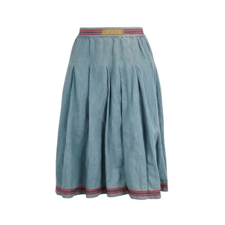 Gucci Gucci Pleated Denim Long Skirt Size US 38 / EU 54 - 1 Thumbnail
