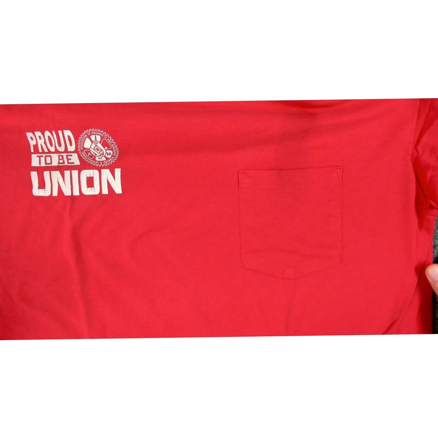 Vintage VINTAGE 90s Machinists Union Pocket T-Shirt Rattlesnake Strike Red Mens 2XL Single Size US XXL / EU 58 / 5 - 6 Thumbnail