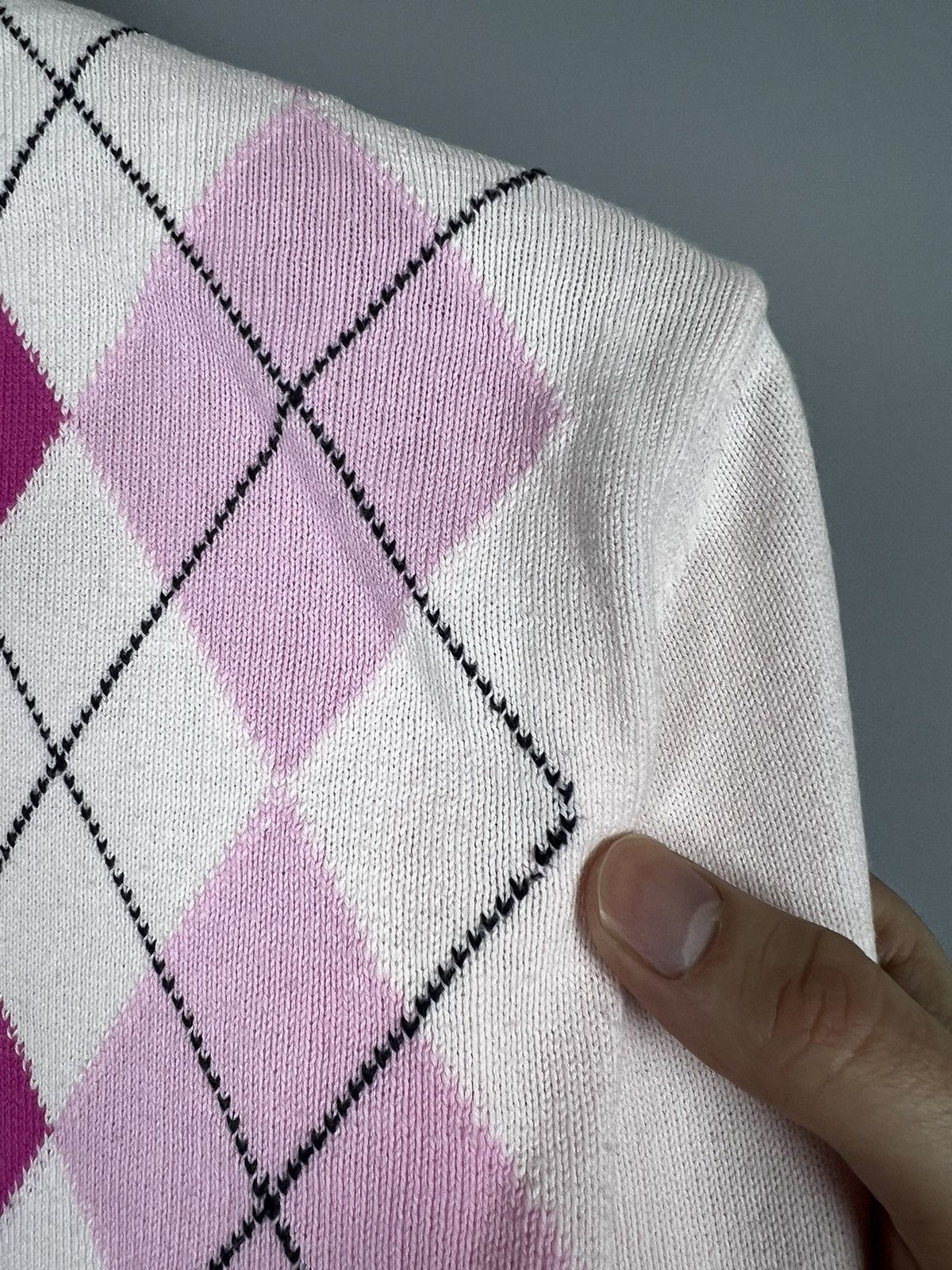 Burberry (M) Women's vintage Burberry check Cardigan sweater pink Size M / US 6-8 / IT 42-44 - 5 Thumbnail