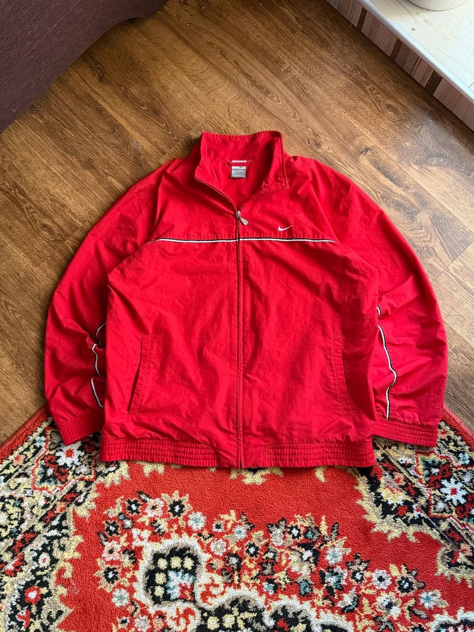 Nike Vintage 00's Nike Y2K Streetwear Drill Jacket Mini Swoosh Size US L / EU 52-54 / 3 - 1 Thumbnail