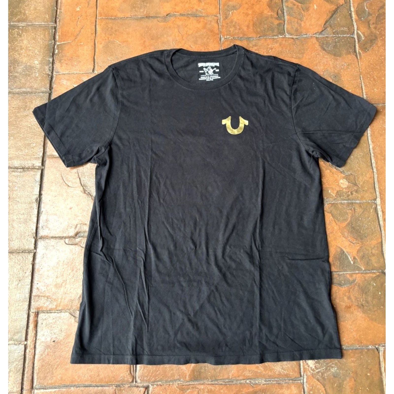 True Religion VINTAGE True Religion Buddha Guitar Logo T-Shirt Men’s 2XL Black Short Sleeve Cotton Size US XXL / EU 58 / 5 - 2 Thumbnail