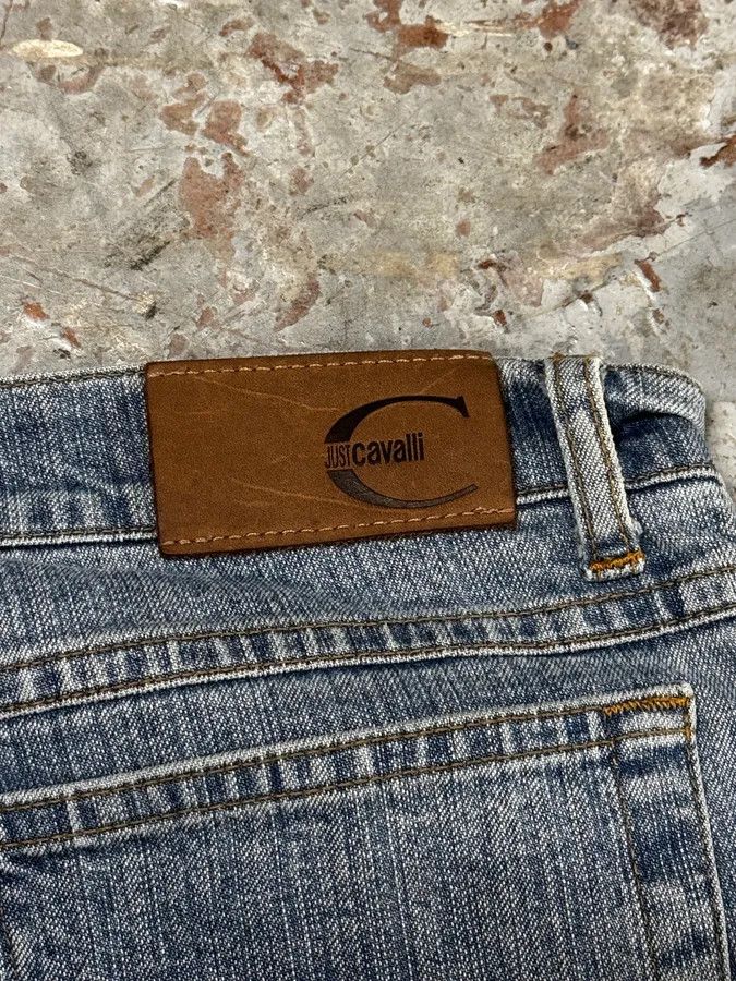 Just Cavalli SS2004 Cavalli Overprint Navy Denim Jeans Size US 30 / EU 46 - 8 Thumbnail