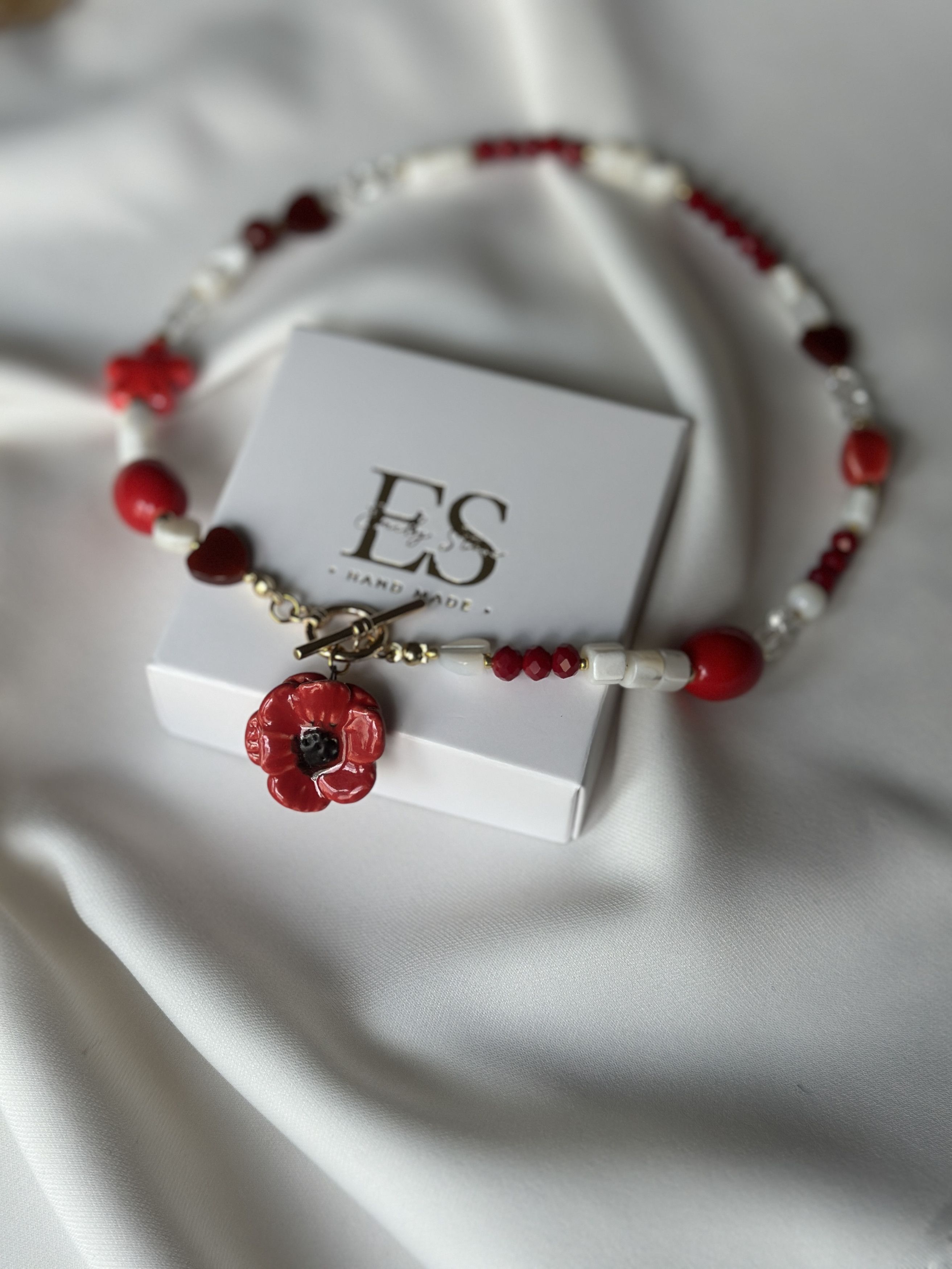 Other Handmade Ceramic Poppy Necklace – Floral Jewelry Size ONE SIZE - 9 Thumbnail