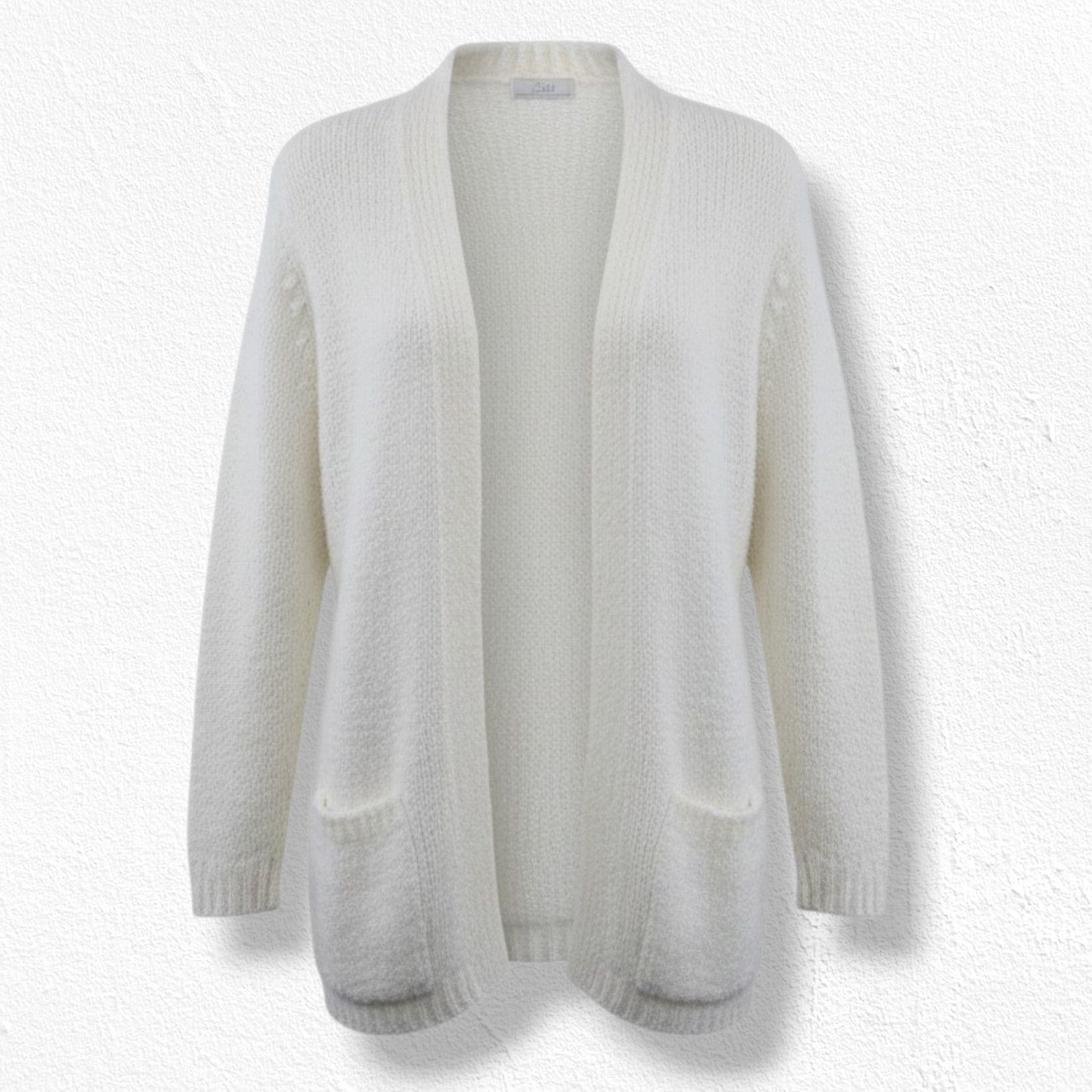 Vintage 80s Ivory Open Front Cardigan Sweater Size Large Size L / US 10 / IT 46 - 1 Thumbnail