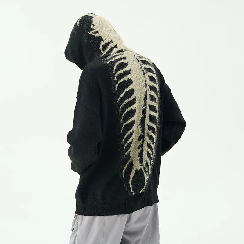 image of Vintage Y2K Centipede Patchwork Hoodie in Black, Men's (Size 2XL)