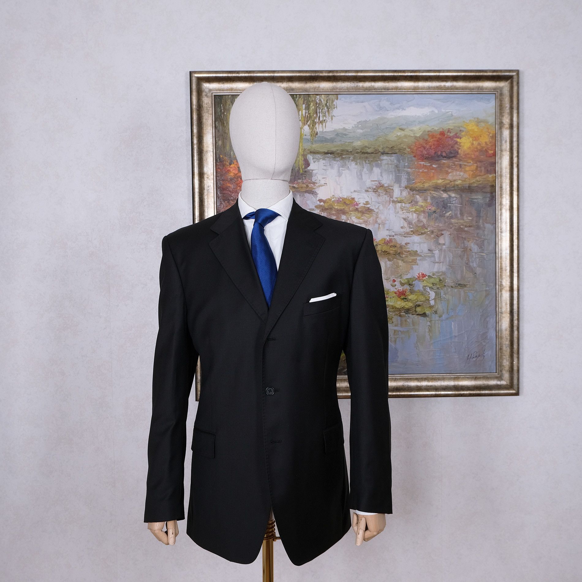 Canali Canali, black wool suit, size 44UK, great condition Size 44L - 1 Thumbnail