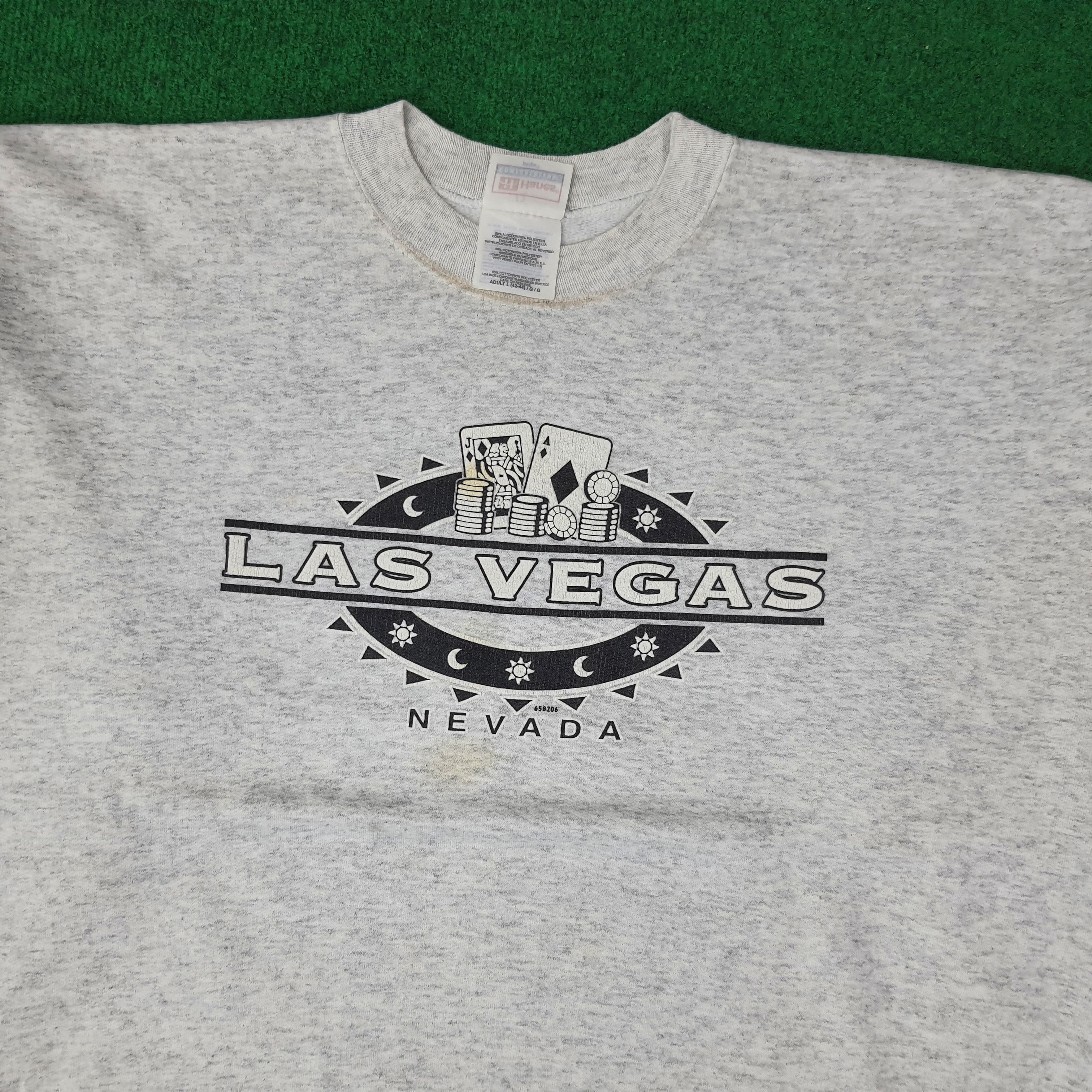 Hanes Vintage Las Vegas Nevada Poker Sweatshirt C225N22 Size US L / EU 52-54 / 3 - 2 Thumbnail