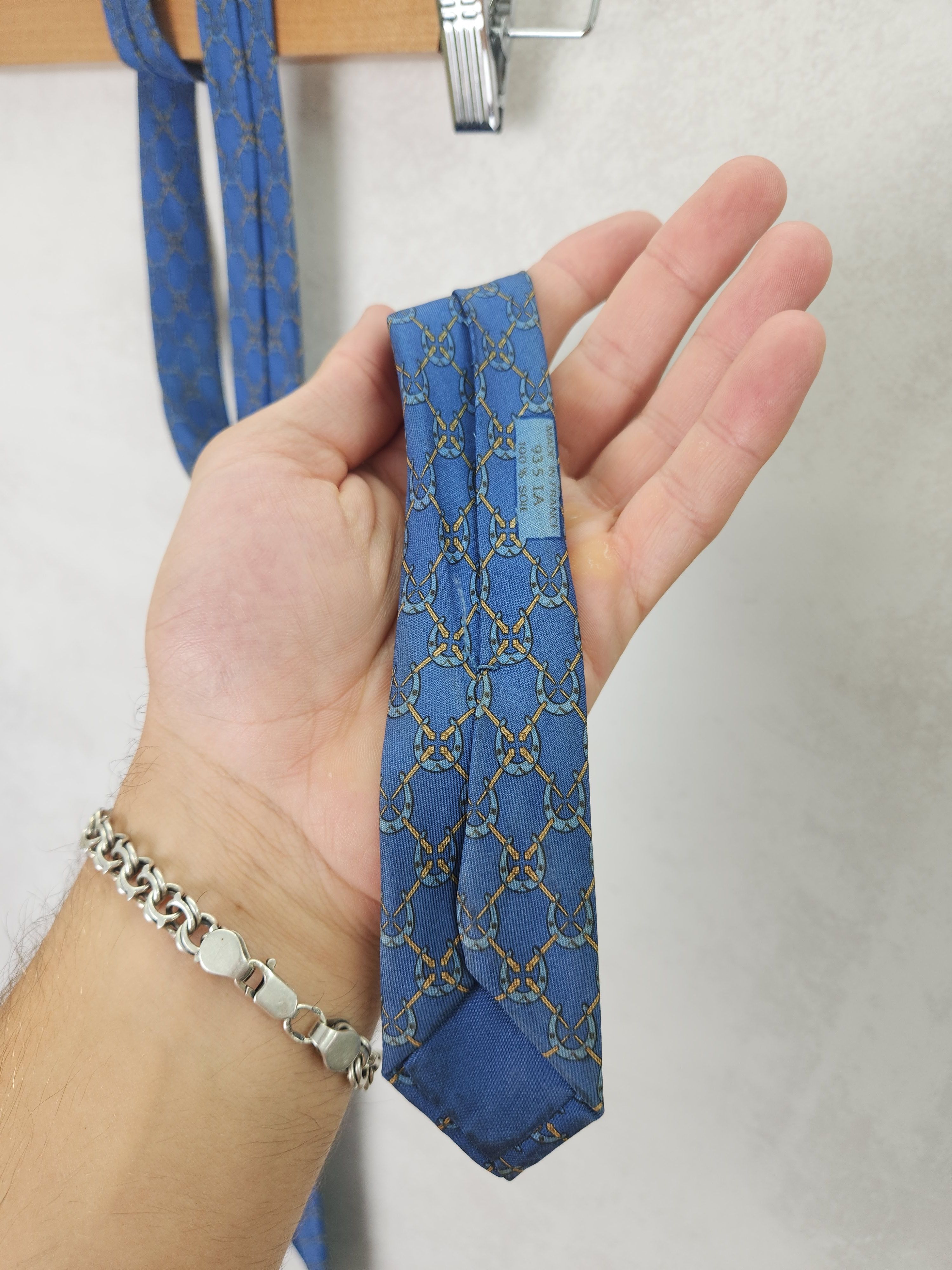 Hermes Hermes paris blue silk tie 935 IA Size ONE SIZE - 5 Thumbnail