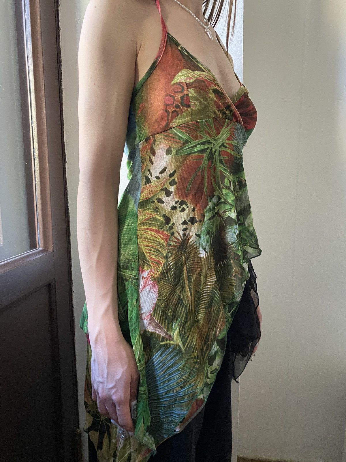 Japanese Brand Asymmetric Vintage mesh flowers indie Tank Top Y2K Size S / US 4 / IT 40 - 4 Thumbnail